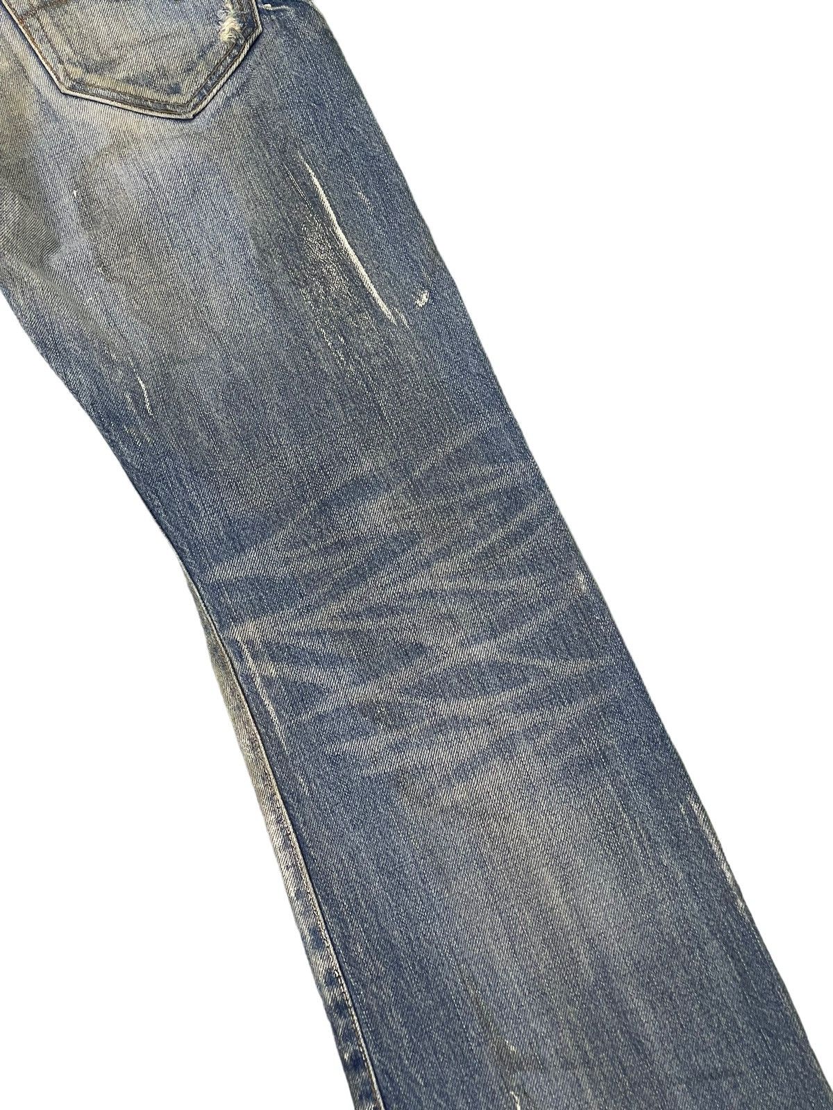 Japanese Brand Flare Jeans Rivet & Blue Distres Painter Denim Low Rise 4🟦3 Size US 29 - 18 Thumbnail