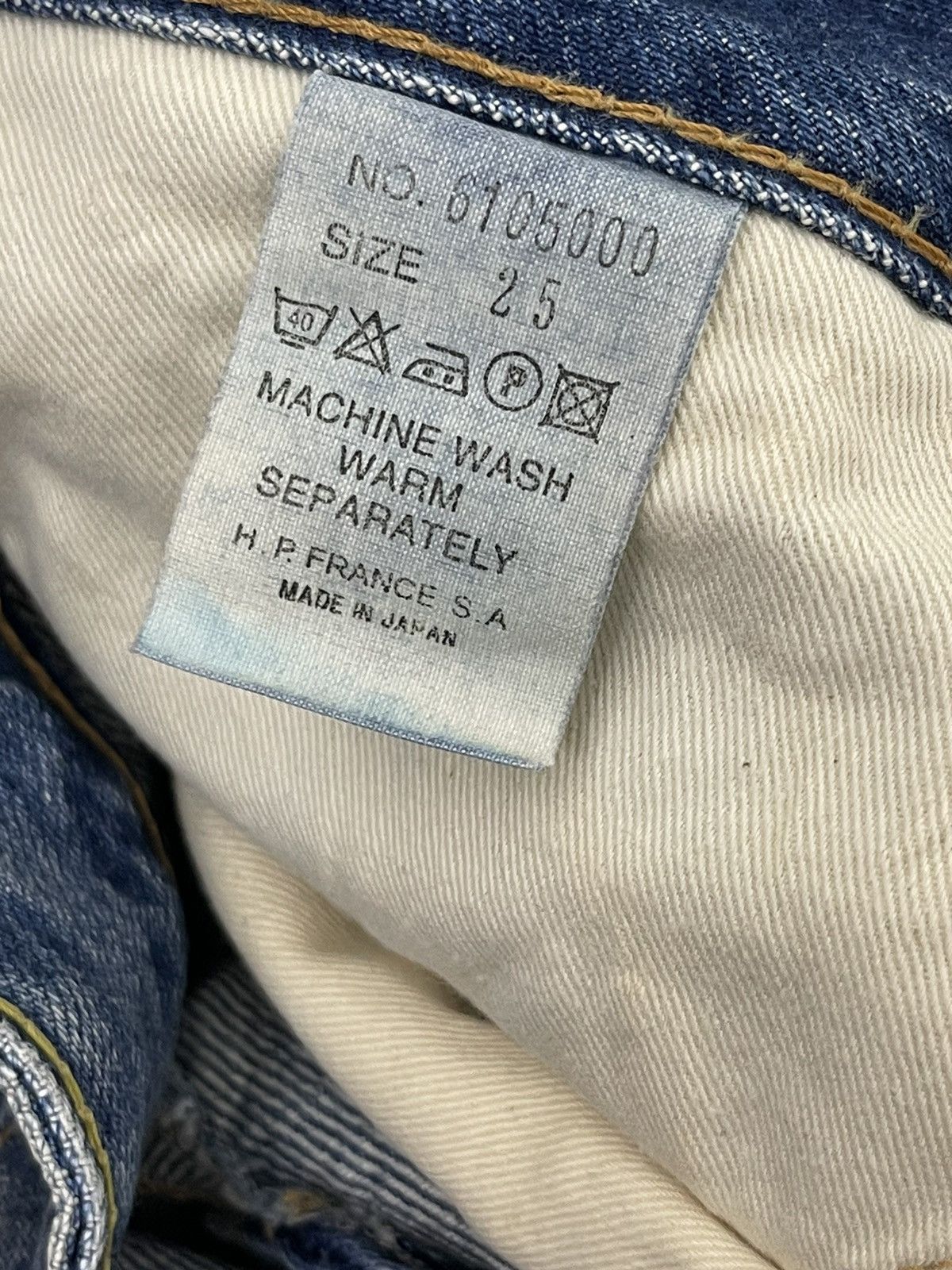 Japanese Brand Flare Jeans Rivet & Blue Distres Painter Denim Low Rise 4🟦3 Size US 29 - 20 Thumbnail