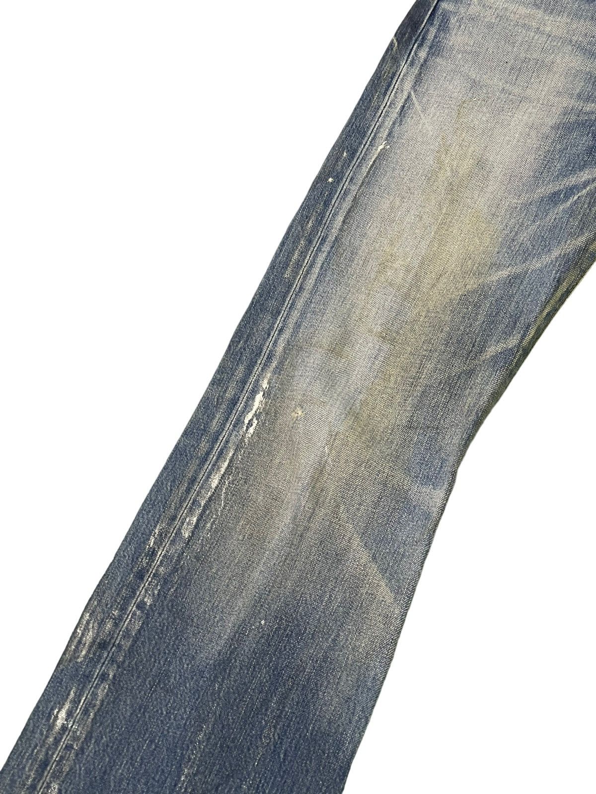 Japanese Brand Flare Jeans Rivet & Blue Distres Painter Denim Low Rise 4🟦3 Size US 29 - 6 Thumbnail