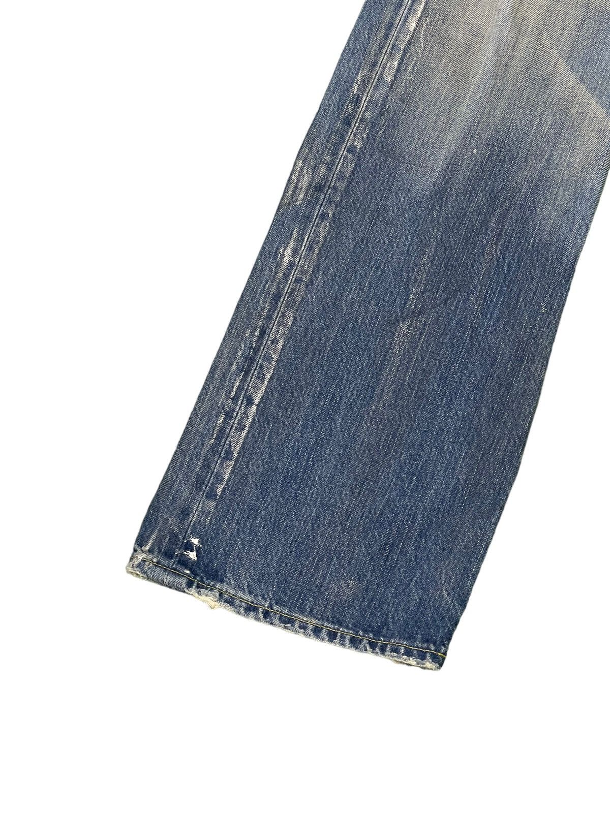 Japanese Brand Flare Jeans Rivet & Blue Distres Painter Denim Low Rise 4🟦3 Size US 29 - 5 Thumbnail
