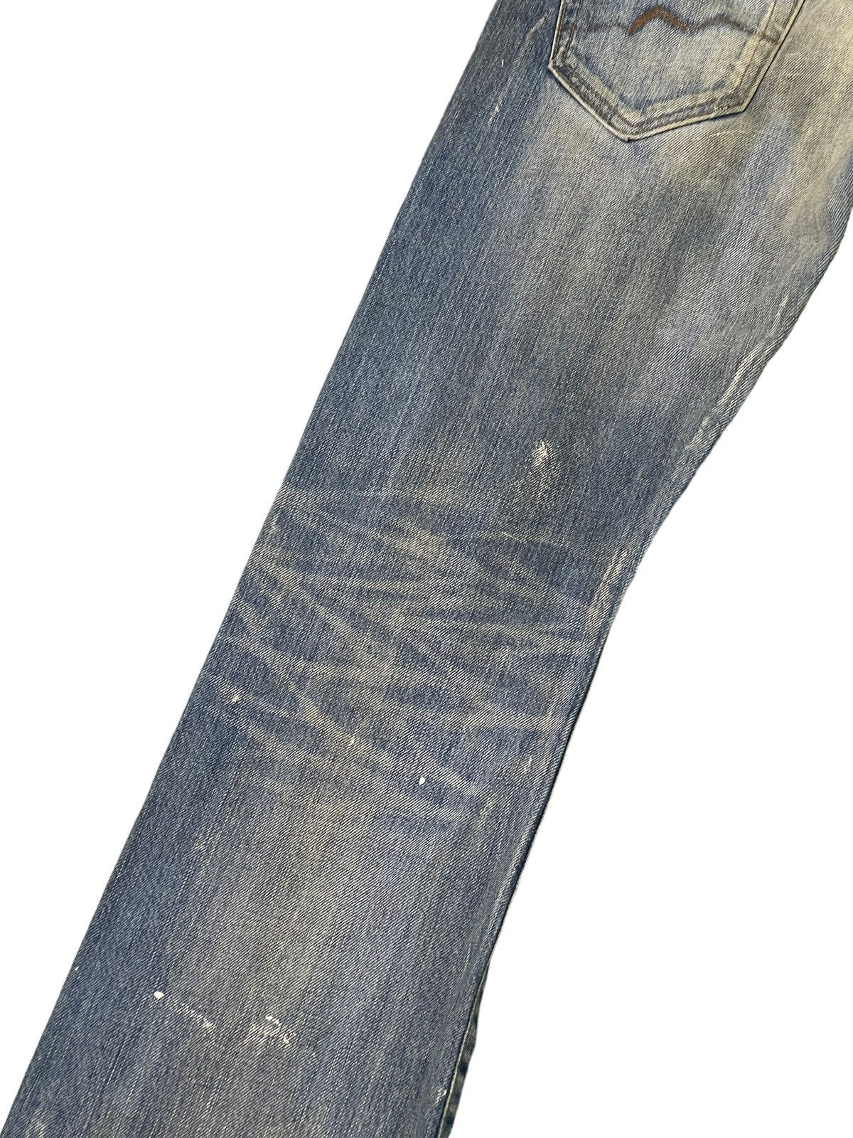 Japanese Brand Flare Jeans Rivet & Blue Distres Painter Denim Low Rise 4🟦3 Size US 29 - 17 Thumbnail