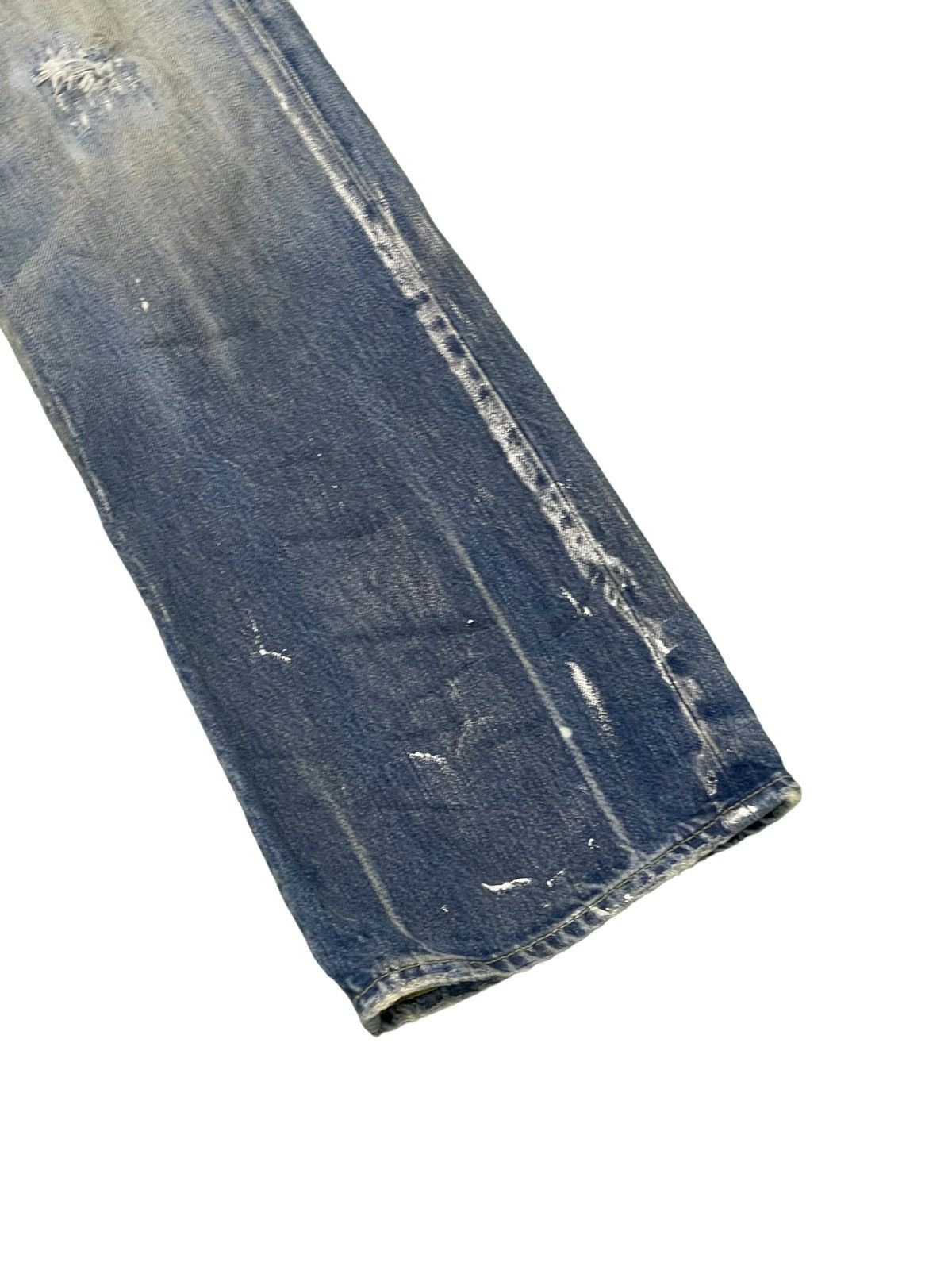 Japanese Brand Flare Jeans Rivet & Blue Distres Painter Denim Low Rise 4🟦3 Size US 29 - 4 Thumbnail