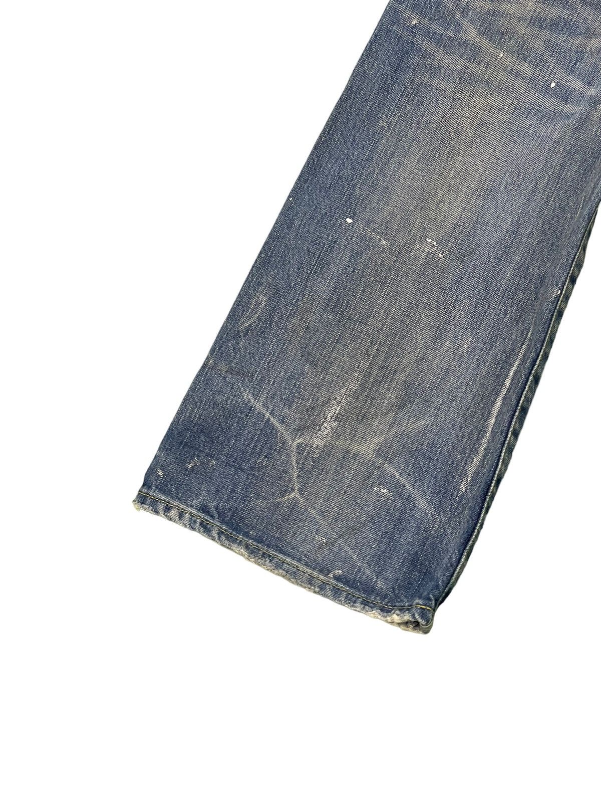 Japanese Brand Flare Jeans Rivet & Blue Distres Painter Denim Low Rise 4🟦3 Size US 29 - 16 Thumbnail
