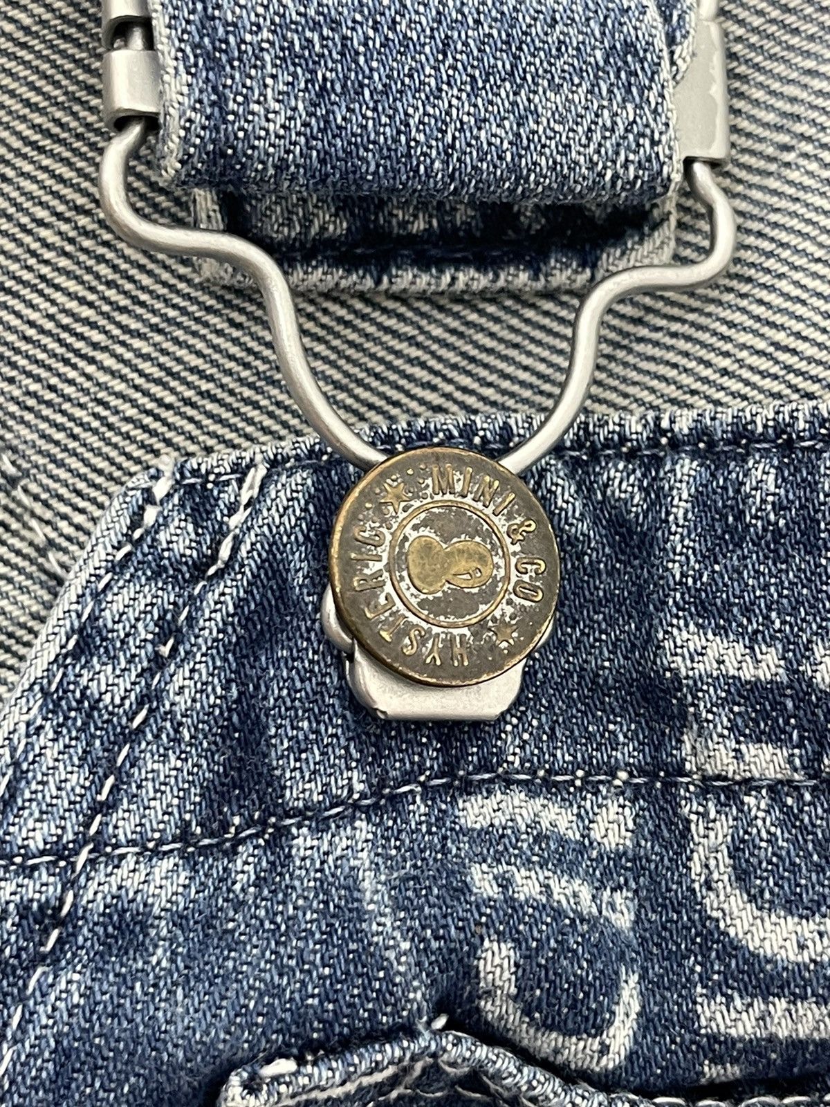 Hysteric Glamour Vtg 1998 Hysteric Mini Overalls Dress Denim 4🟦3 Size 29" - 13 Thumbnail