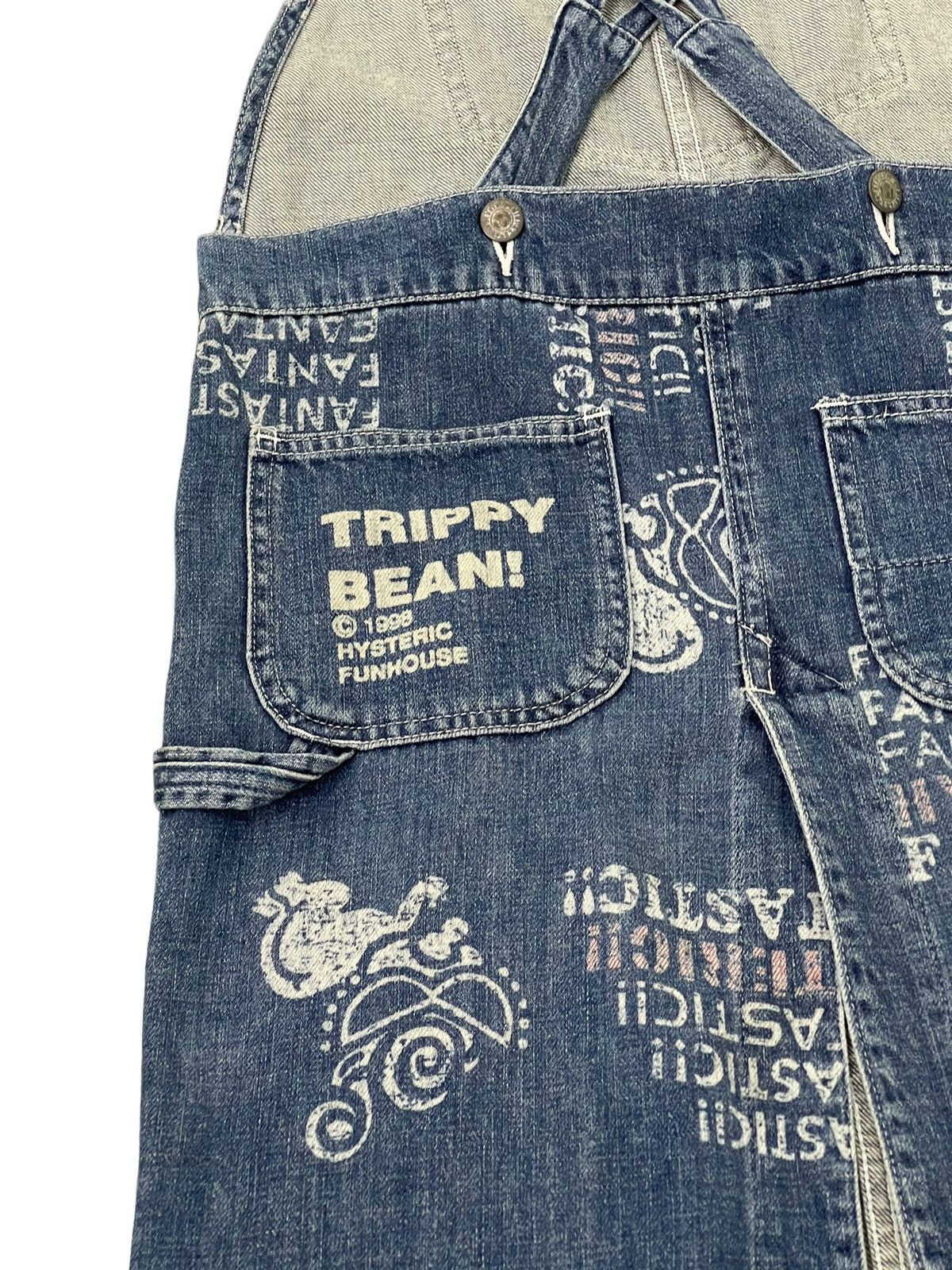 Hysteric Glamour Vtg 1998 Hysteric Mini Overalls Dress Denim 4🟦3 Size 29" - 4 Thumbnail