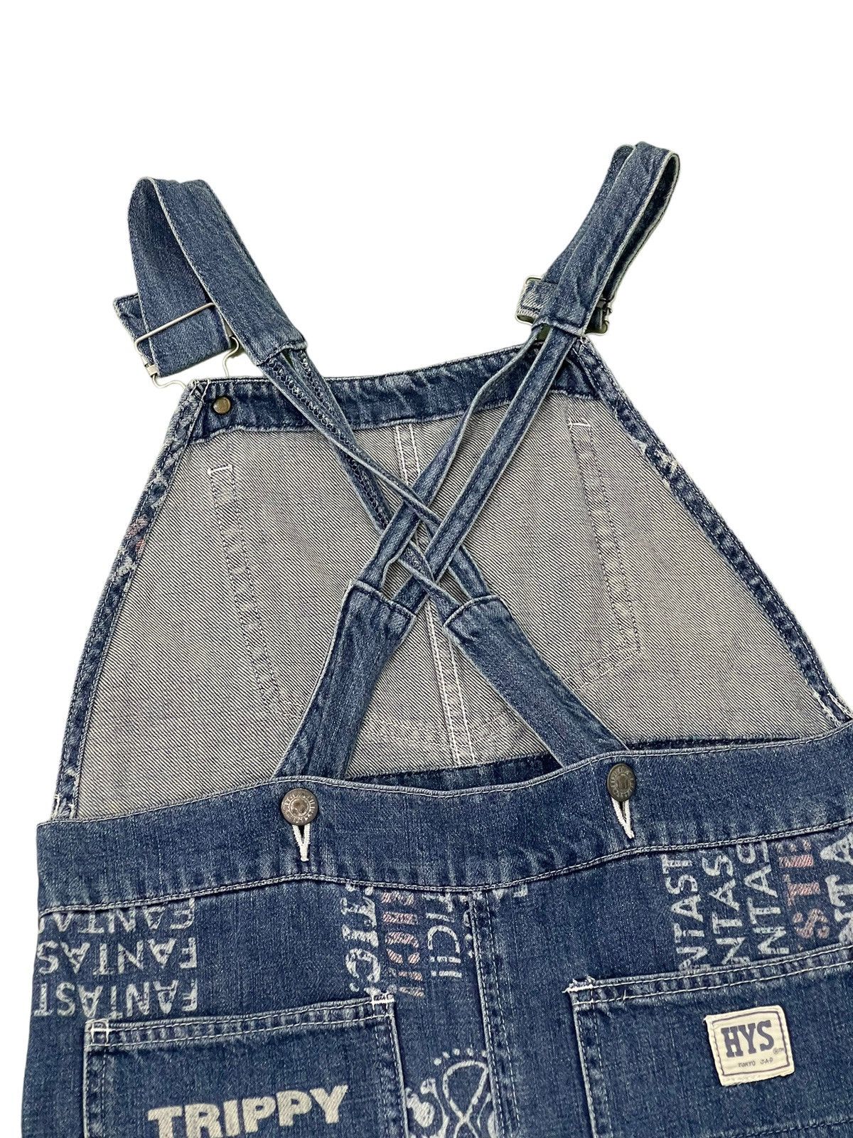 Hysteric Glamour Vtg 1998 Hysteric Mini Overalls Dress Denim 4🟦3 Size 29" - 6 Thumbnail