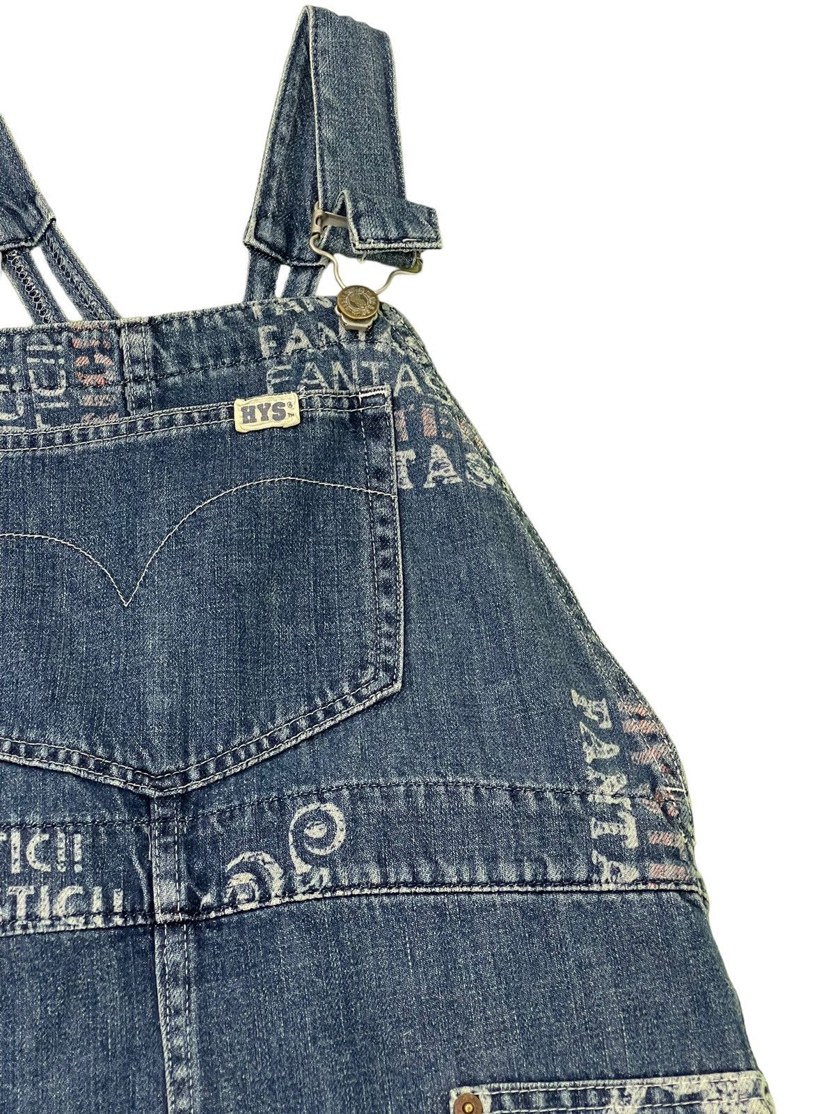 Hysteric Glamour Vtg 1998 Hysteric Mini Overalls Dress Denim 4🟦3 Size 29" - 11 Thumbnail