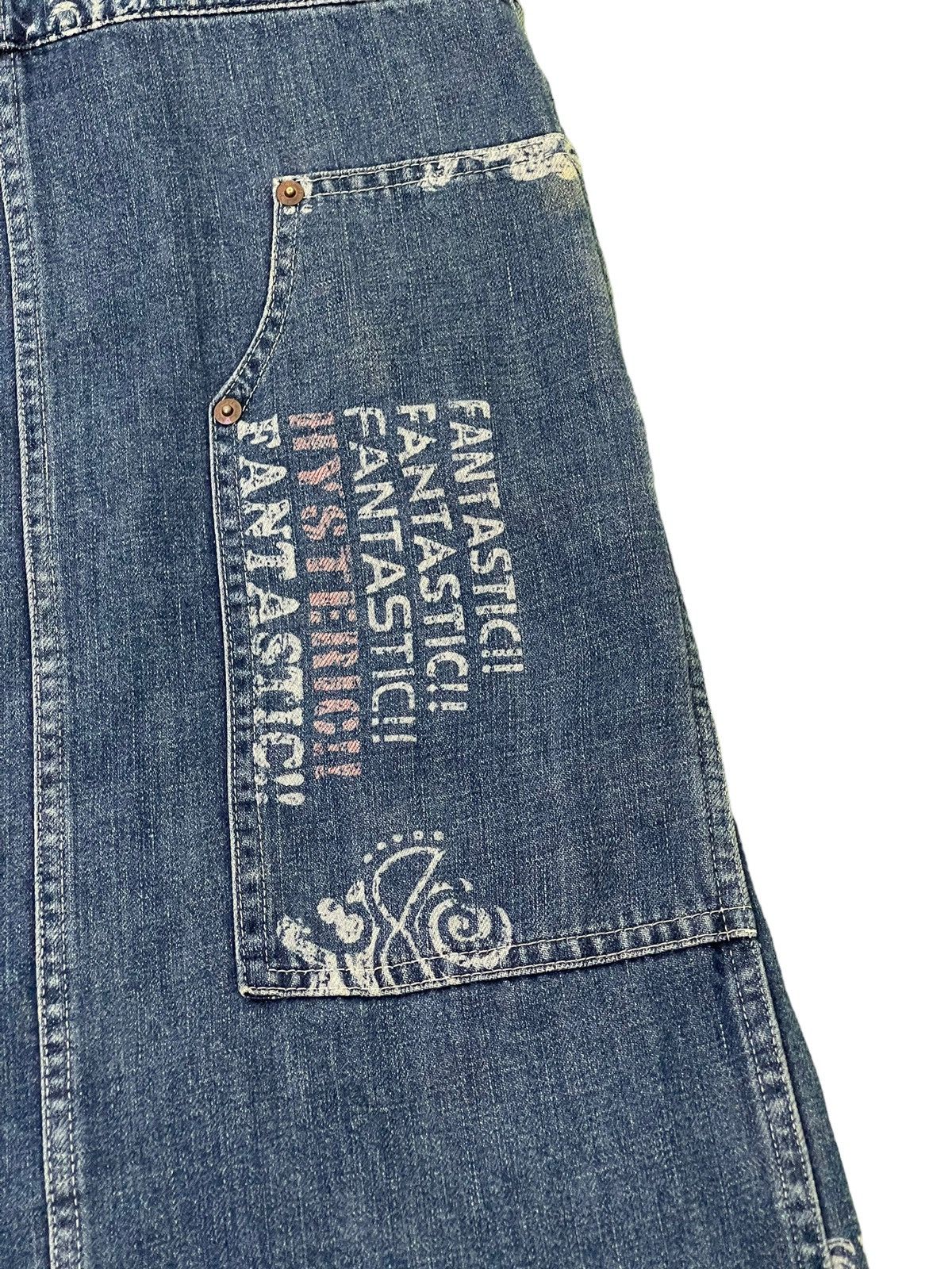 Hysteric Glamour Vtg 1998 Hysteric Mini Overalls Dress Denim 4🟦3 Size 29" - 9 Thumbnail