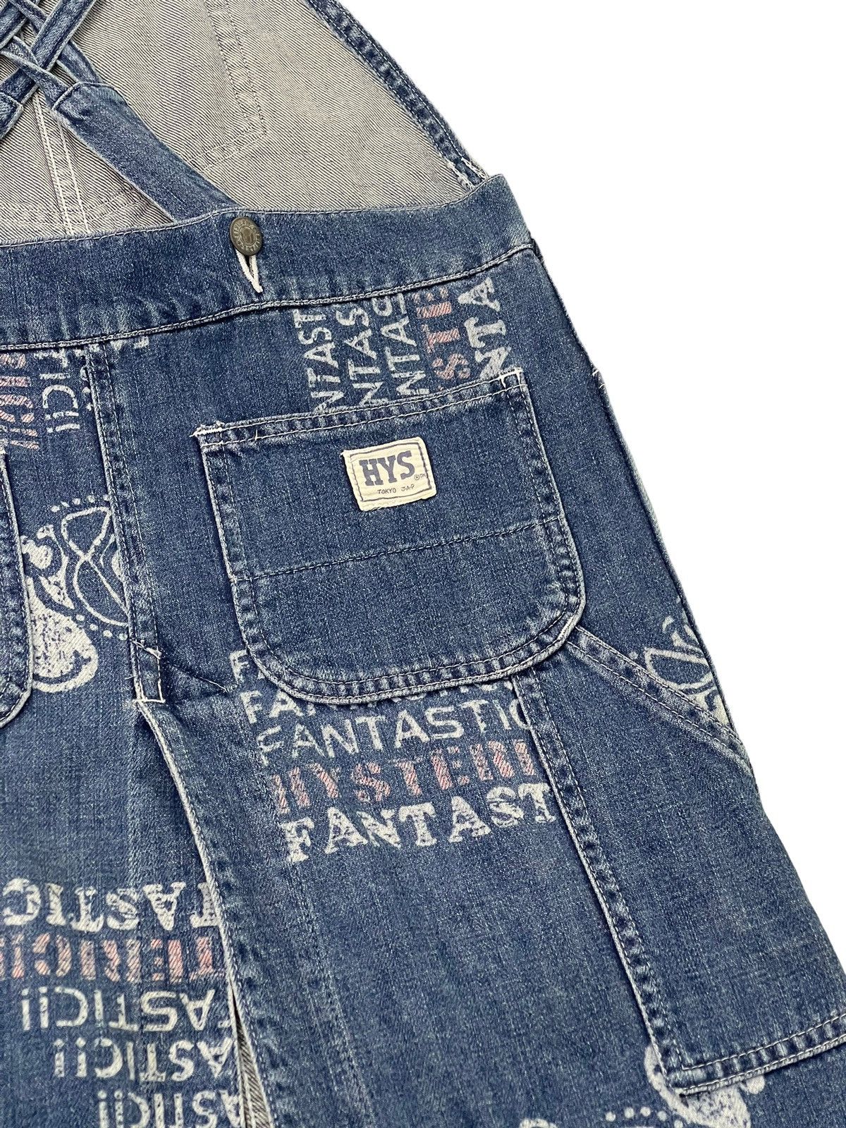 Hysteric Glamour Vtg 1998 Hysteric Mini Overalls Dress Denim 4🟦3 Size 29" - 5 Thumbnail