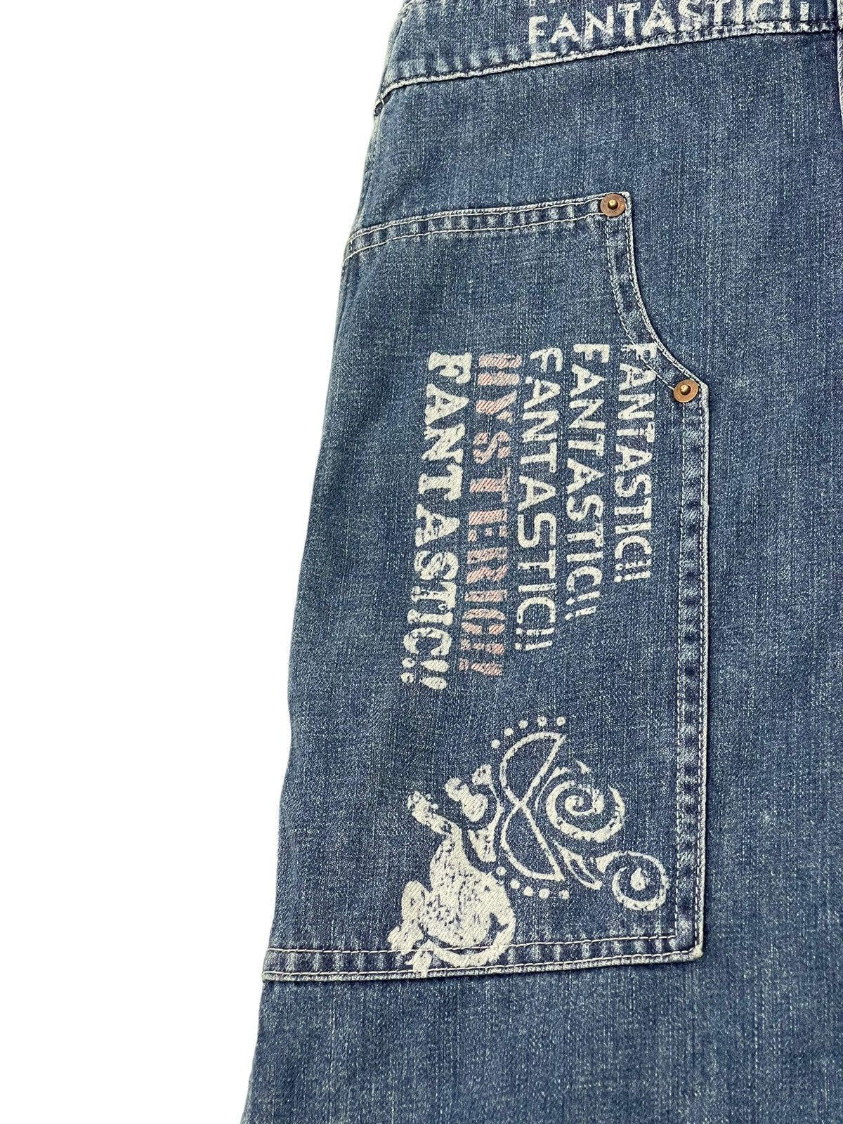 Hysteric Glamour Vtg 1998 Hysteric Mini Overalls Dress Denim 4🟦3 Size 29" - 8 Thumbnail