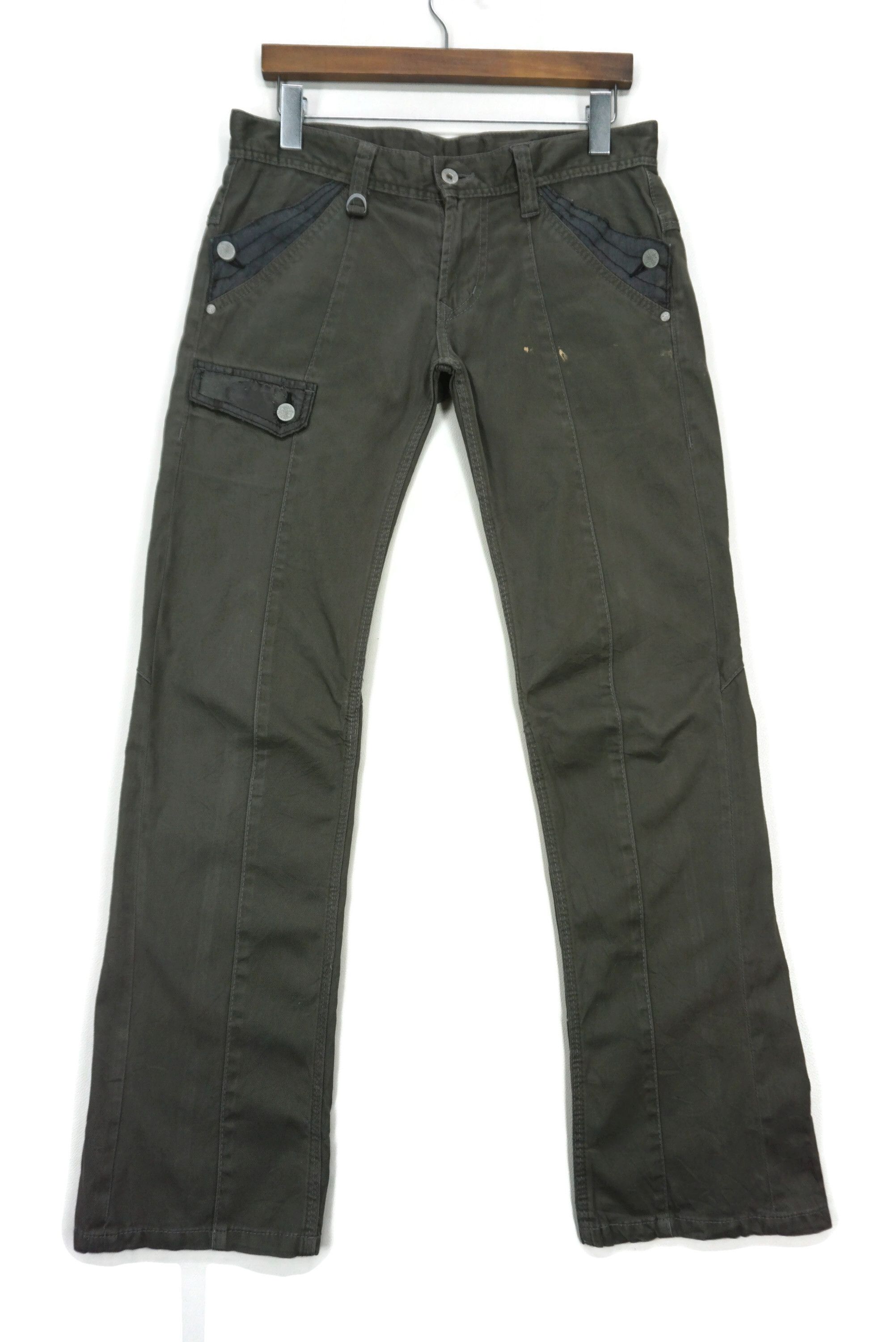 image of Surplus x Workers Patchwork Pants Nicole Tactical Bootcut Multi Pocket Pants in Green (Size 28)