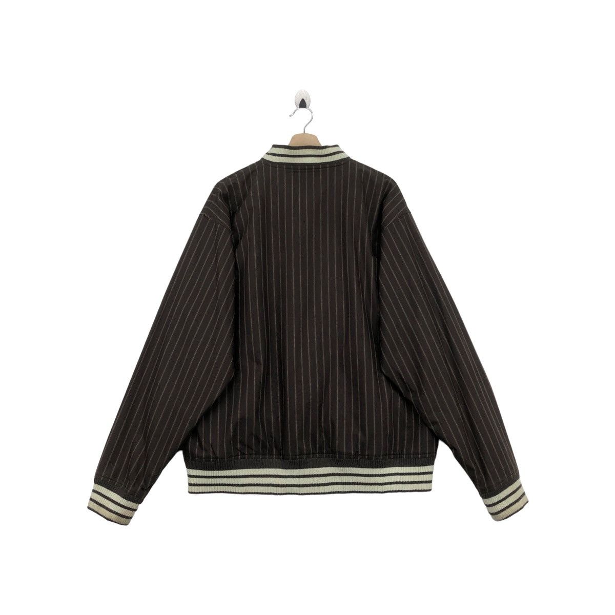 Stussy Rare Vtg STUSSY Stripe Embroidery Logo Varsity Jacket Puffer Size US XL / EU 56 / 4 - 2 Thumbnail