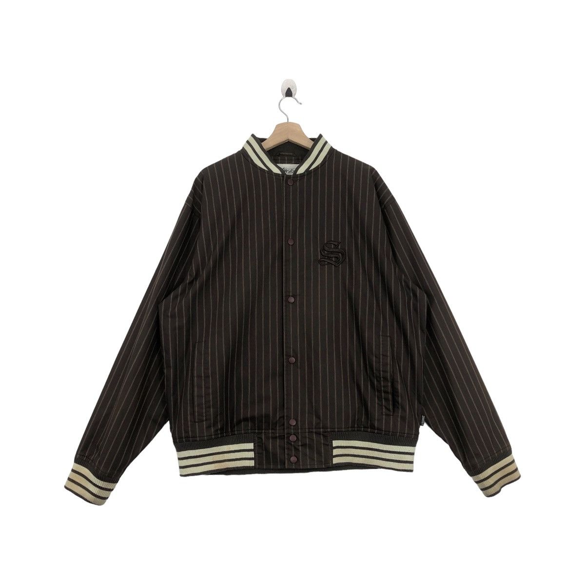 Stussy Stripe Bomber Jacket | Grailed
