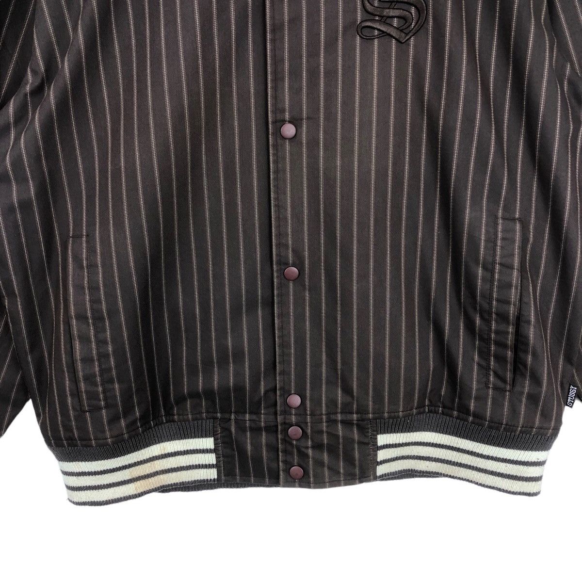 Stussy Rare Vtg STUSSY Stripe Embroidery Logo Varsity Jacket Puffer Size US XL / EU 56 / 4 - 9 Thumbnail