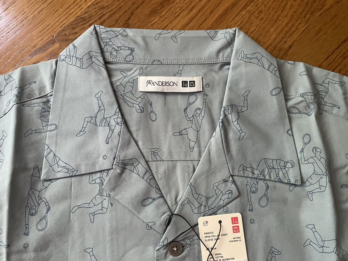 JW Anderson × Uniqlo Medium Open Collar Light Blue Tennis Dress Shirt Up Vacation Size US M / EU 48-50 / 2 - 5 Thumbnail