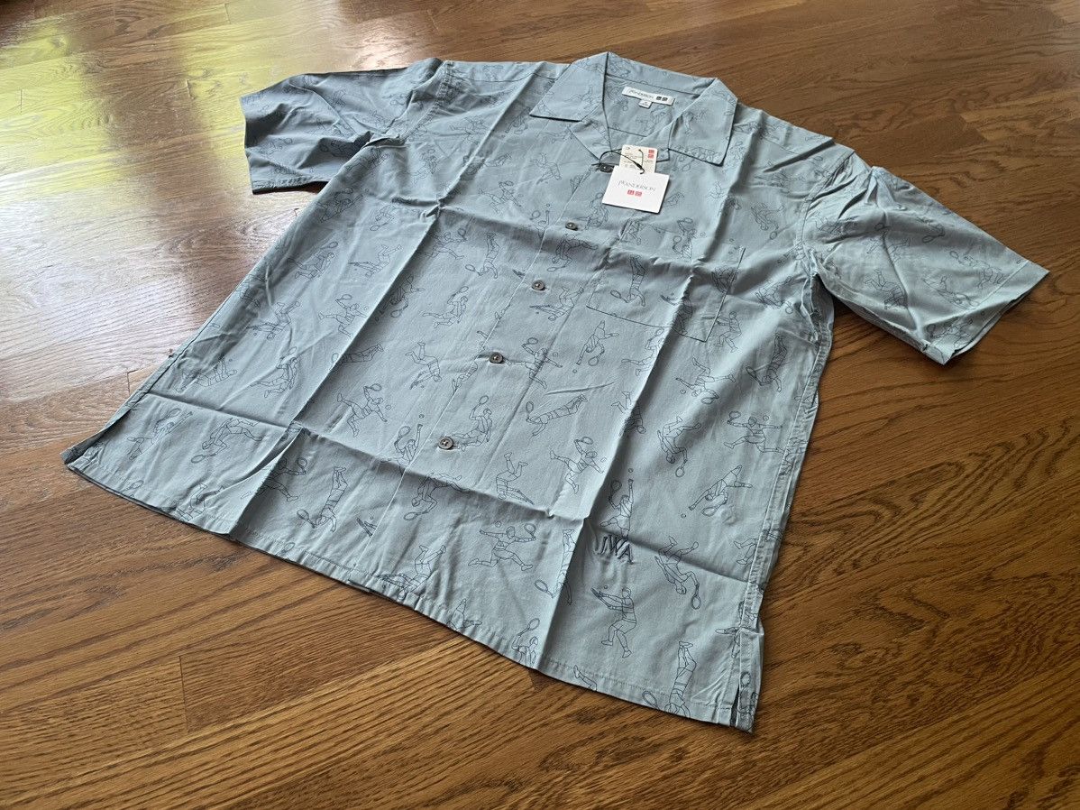 JW Anderson × Uniqlo Medium Open Collar Light Blue Tennis Dress Shirt Up Vacation Size US M / EU 48-50 / 2 - 4 Thumbnail