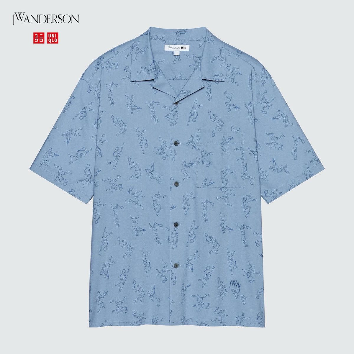JW Anderson × Uniqlo Medium Open Collar Light Blue Tennis Dress Shirt Up Vacation Size US M / EU 48-50 / 2 - 3 Thumbnail