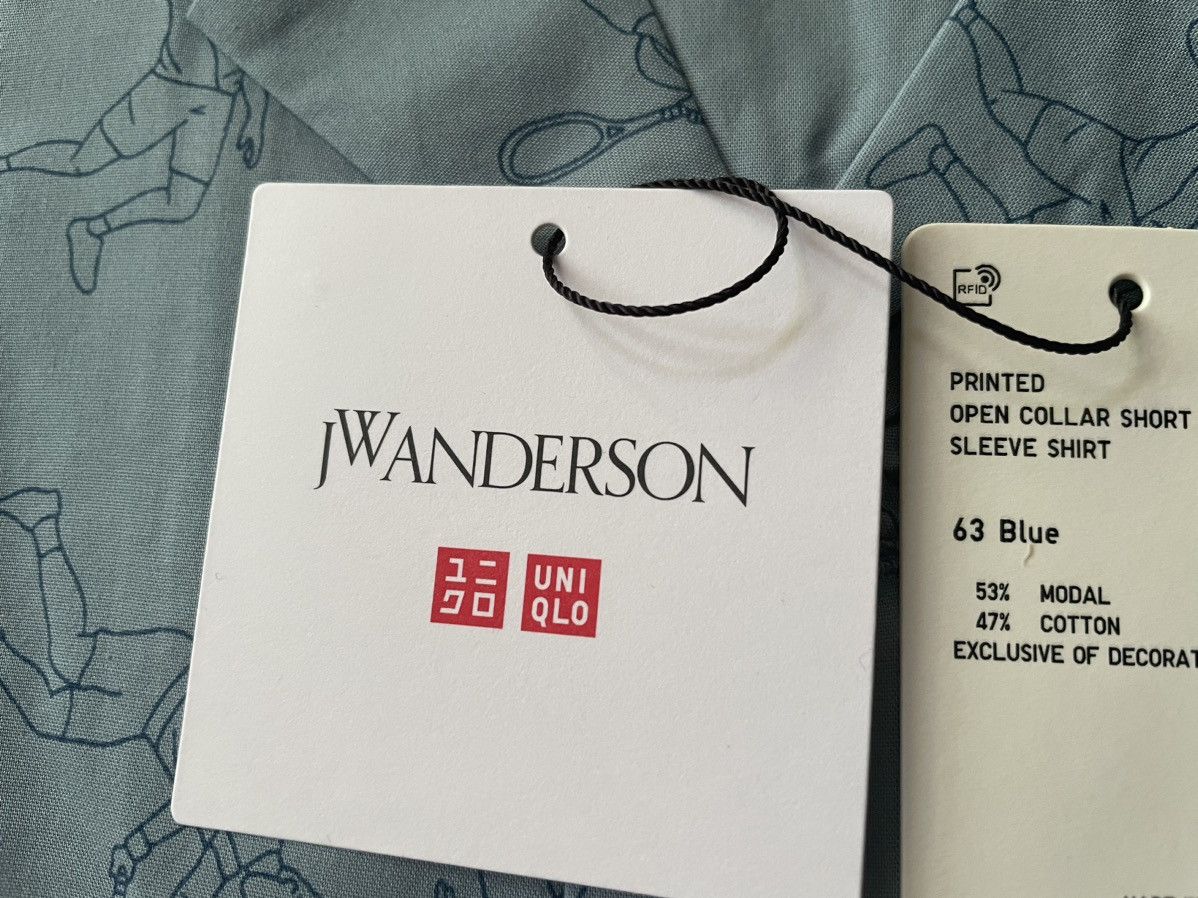 JW Anderson × Uniqlo Medium Open Collar Light Blue Tennis Dress Shirt Up Vacation Size US M / EU 48-50 / 2 - 16 Thumbnail