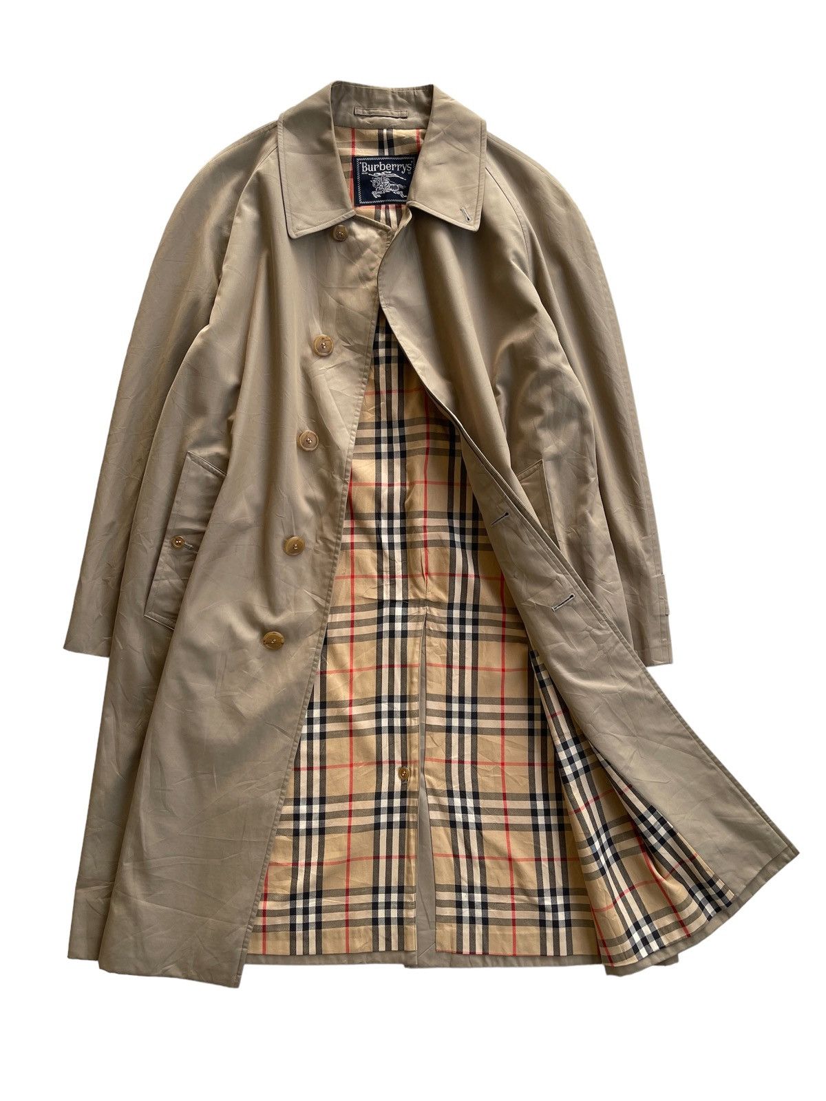 Burberry Vintage Burberrys Checked Trench Coat Size US L / EU 52-54 / 3 - 1 Thumbnail