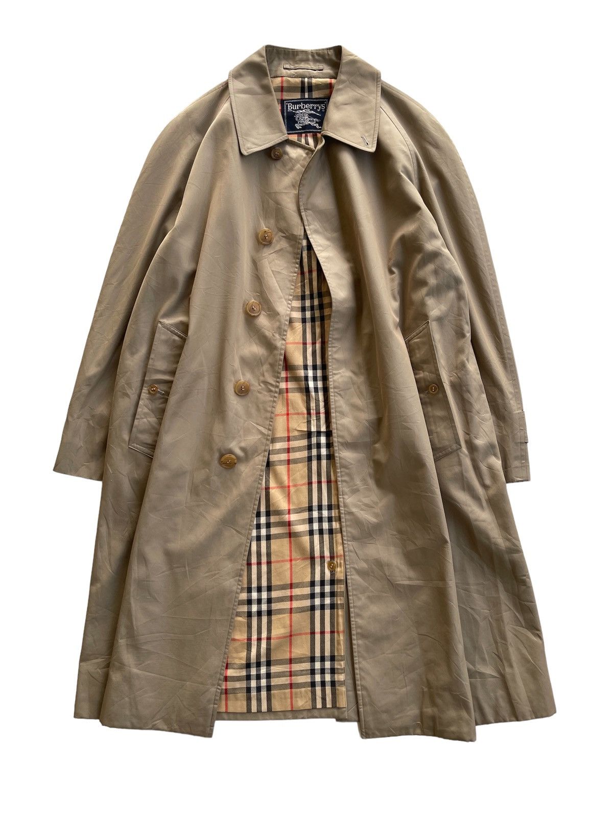 Burberry Vintage Burberrys Checked Trench Coat Size US L / EU 52-54 / 3 - 2 Thumbnail