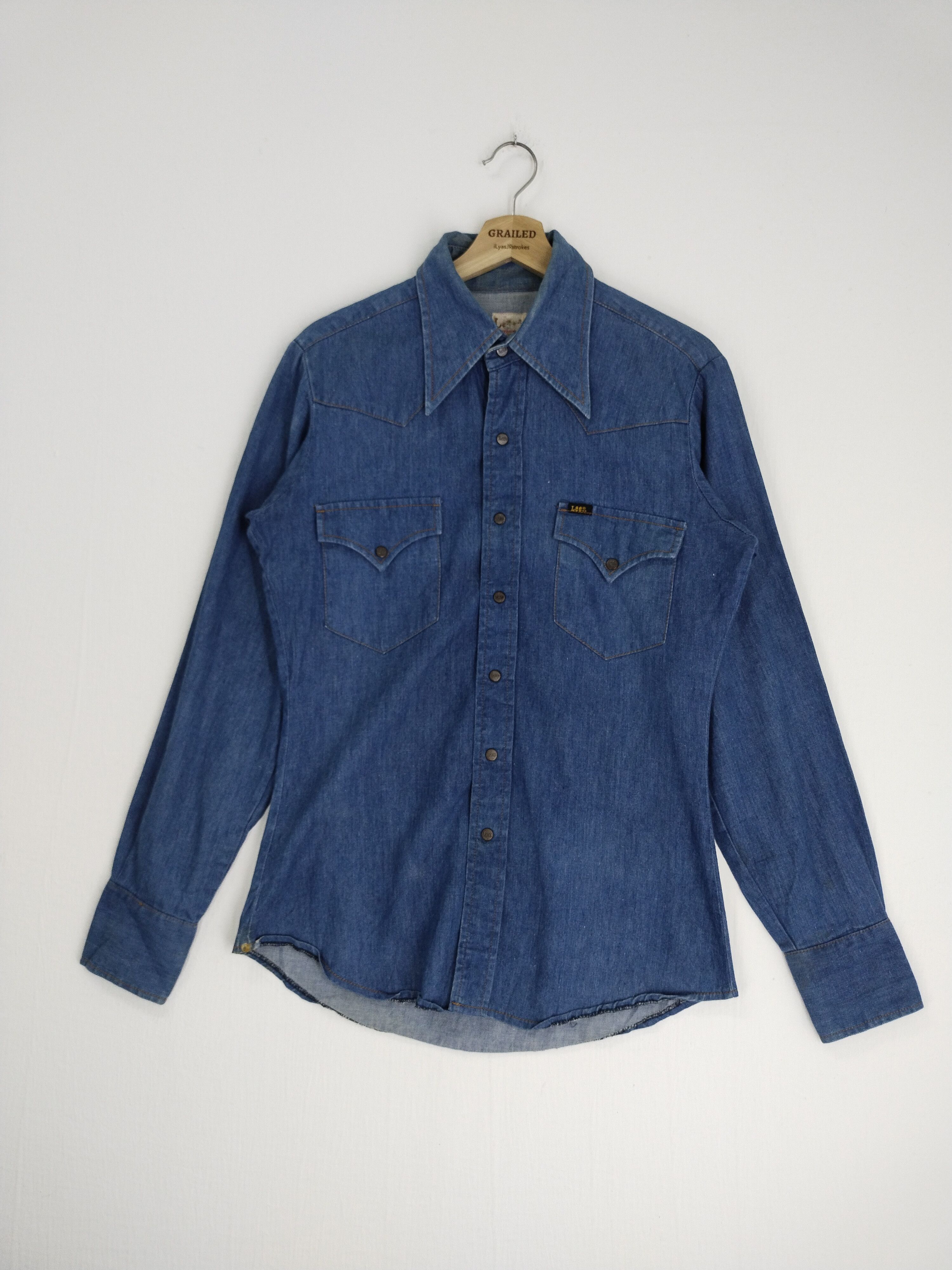 Lee × Vintage VTG 70S LEE M DENIM WESTERN SHIRT WITH PRESS STUD BUTTON Size US M / EU 48-50 / 2 - 2 Thumbnail