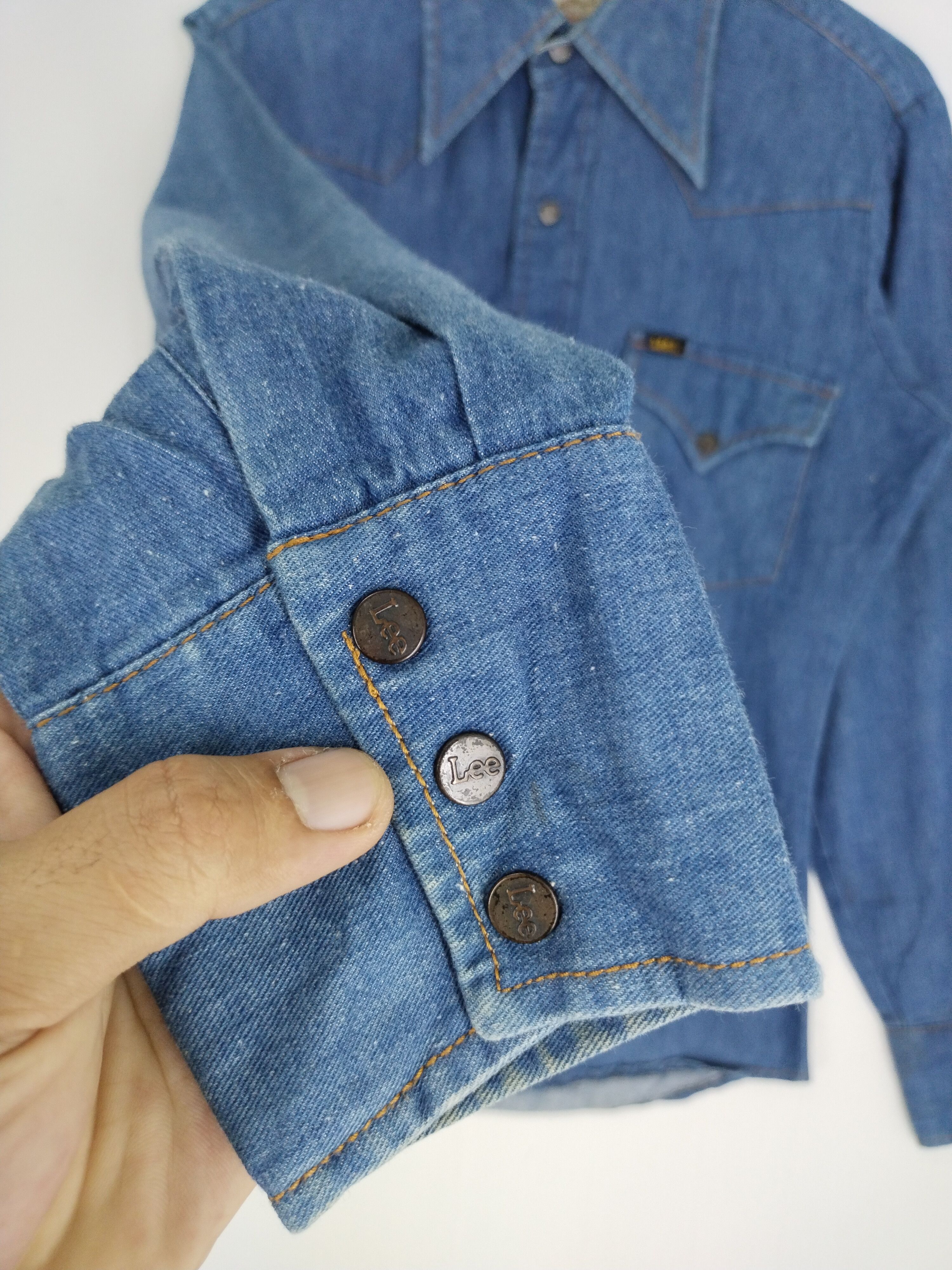 Lee × Vintage VTG 70S LEE M DENIM WESTERN SHIRT WITH PRESS STUD BUTTON Size US M / EU 48-50 / 2 - 4 Thumbnail