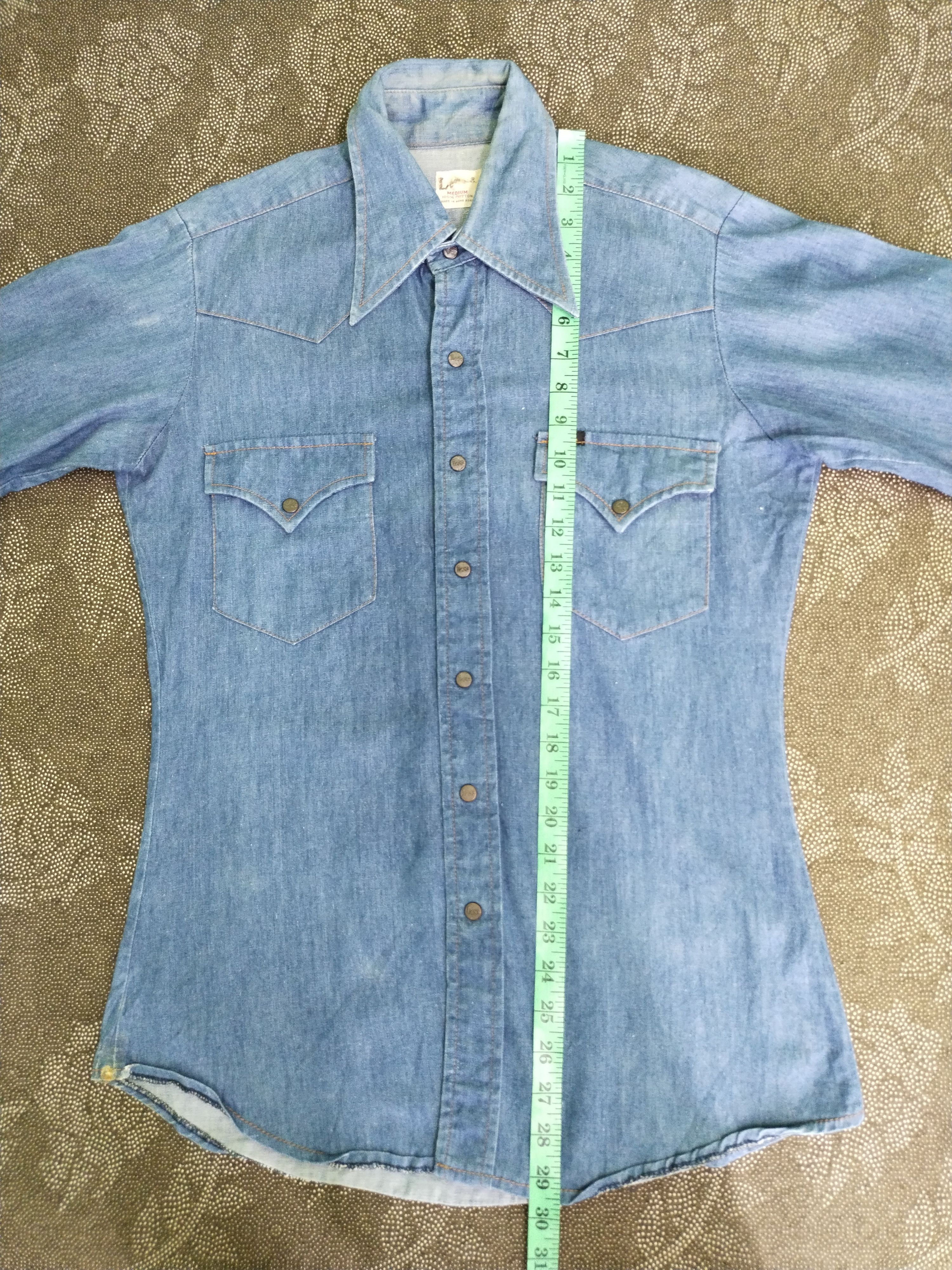 Lee × Vintage VTG 70S LEE M DENIM WESTERN SHIRT WITH PRESS STUD BUTTON Size US M / EU 48-50 / 2 - 13 Thumbnail