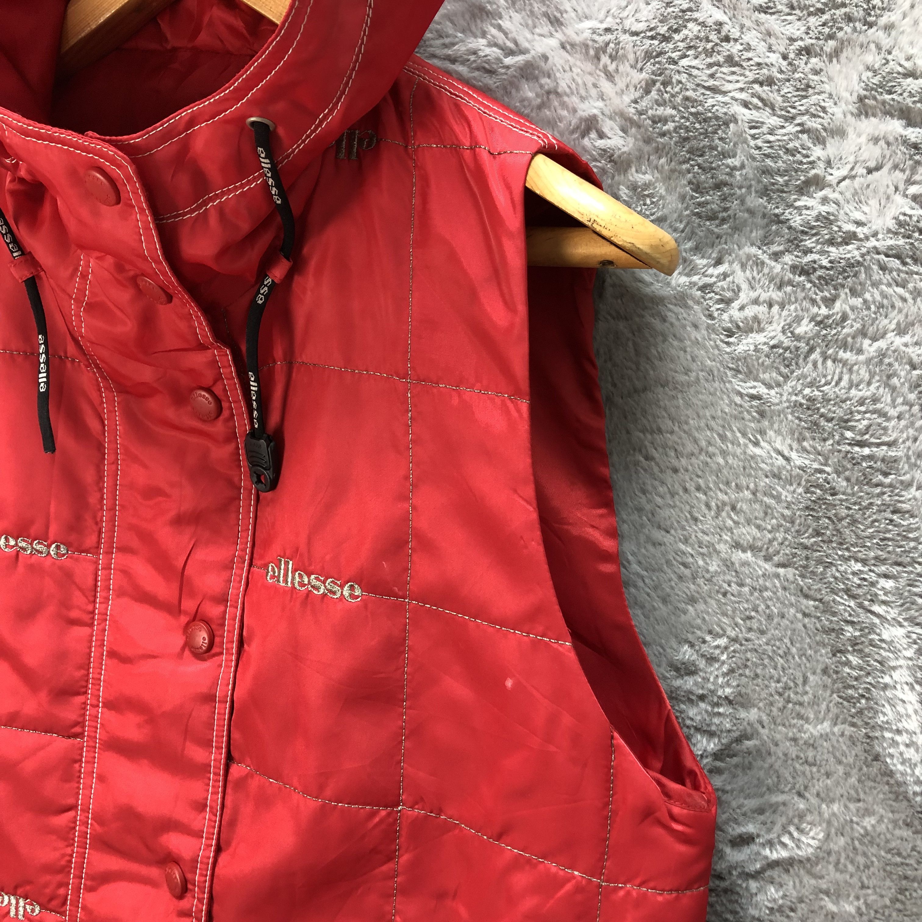 Ellesse Ellesse Embroidery Logo Hooded Red Vest #6316-60 Size S / US 4 / IT 40 - 7 Thumbnail