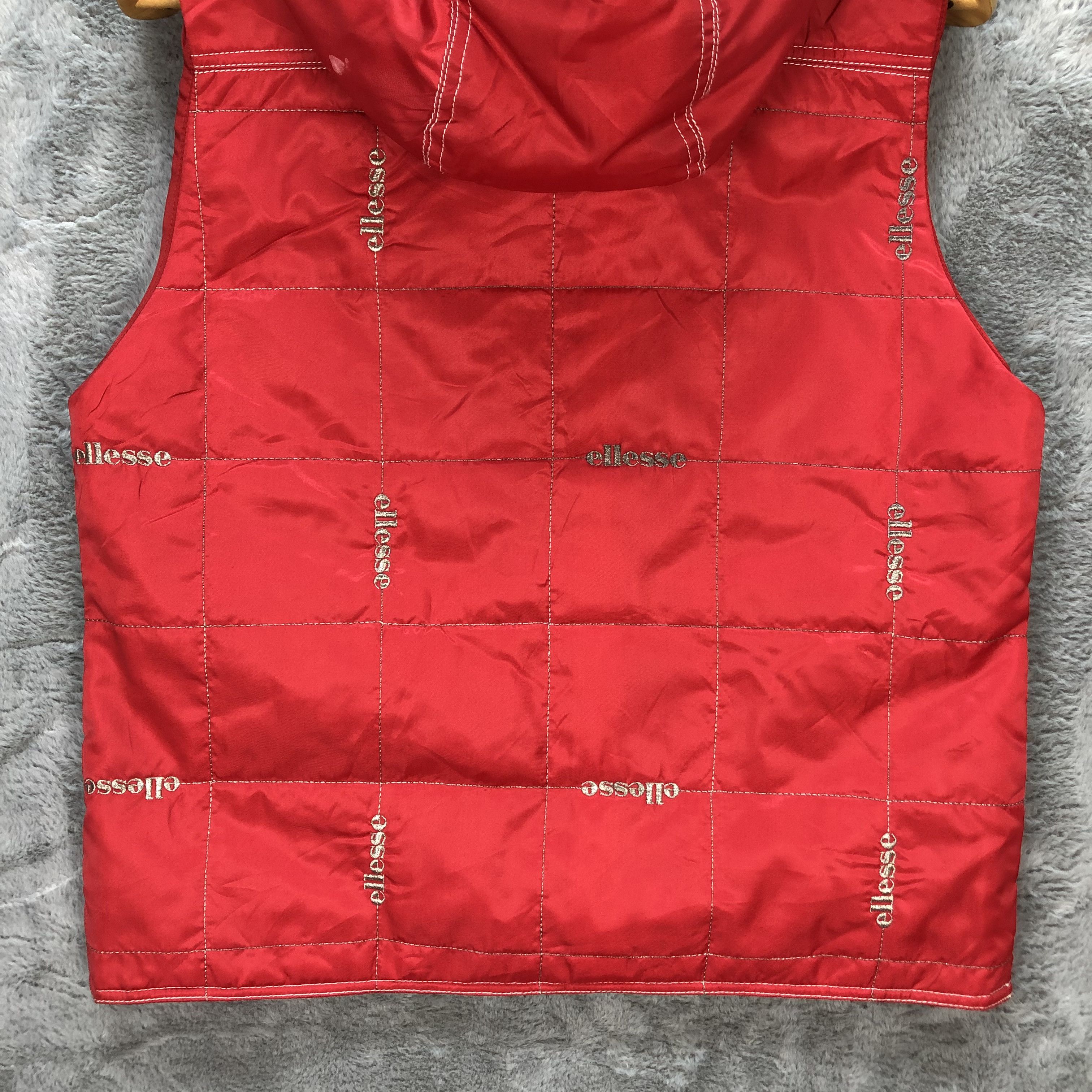 Ellesse Ellesse Embroidery Logo Hooded Red Vest #6316-60 Size S / US 4 / IT 40 - 12 Thumbnail