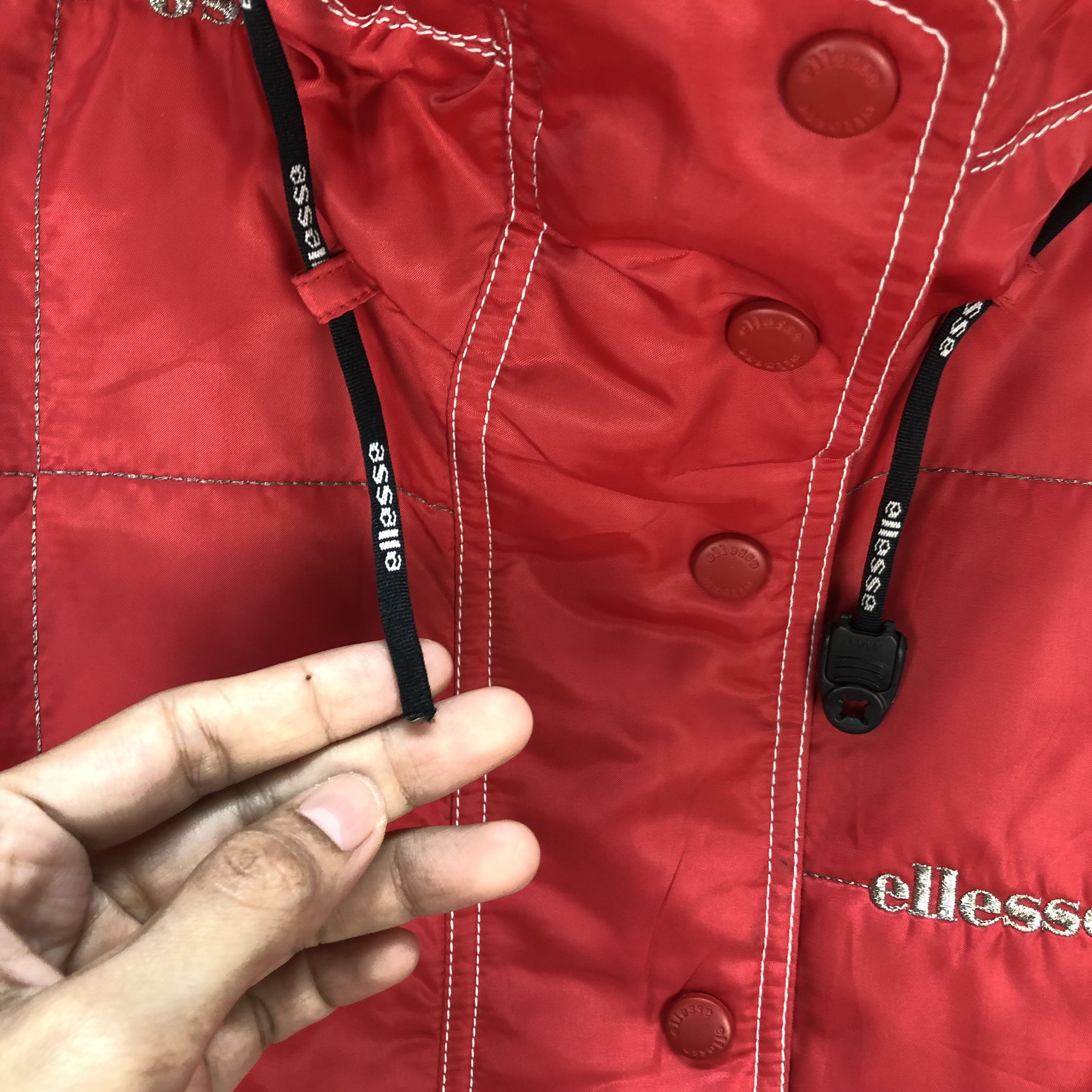 Ellesse Ellesse Embroidery Logo Hooded Red Vest #6316-60 Size S / US 4 / IT 40 - 3 Thumbnail