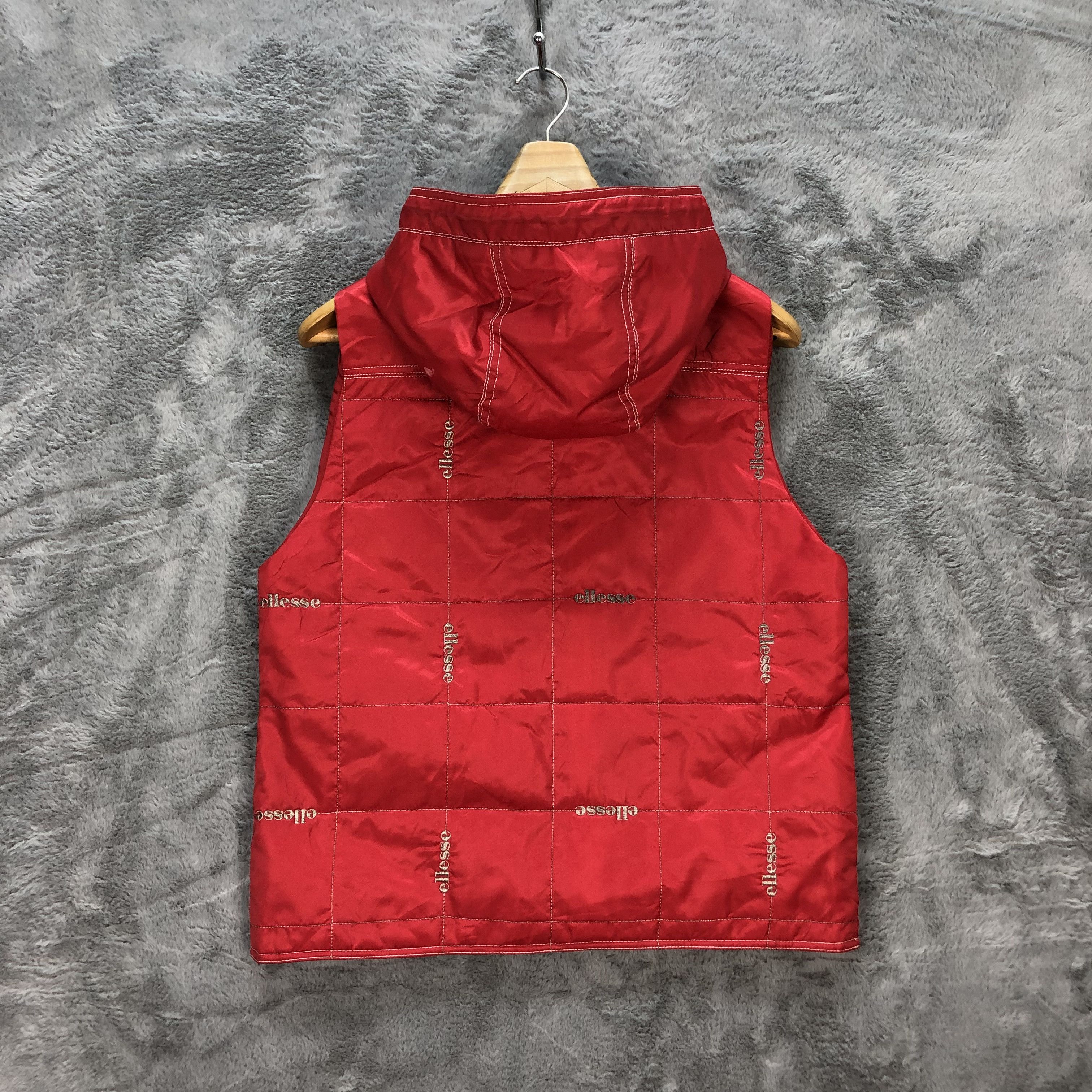 Ellesse Ellesse Embroidery Logo Hooded Red Vest #6316-60 Size S / US 4 / IT 40 - 10 Thumbnail