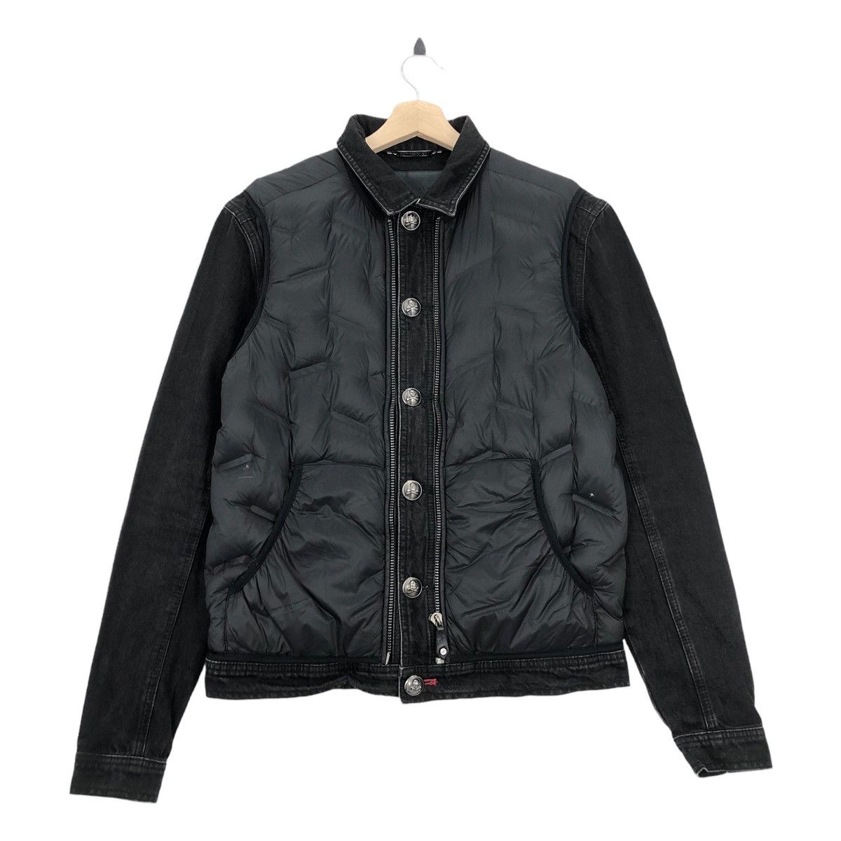 Philipp Plein Rare PHILIPP PLEIN HOMME Puffer Denim Jacket Puffer Trench Size US M / EU 48-50 / 2 - 2 Thumbnail