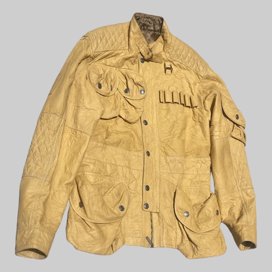 John Galliano Fall05 Runway Wrinkle Leather 3D Cargo Jacket Size US M / EU 48-50 / 2 - 2 Thumbnail