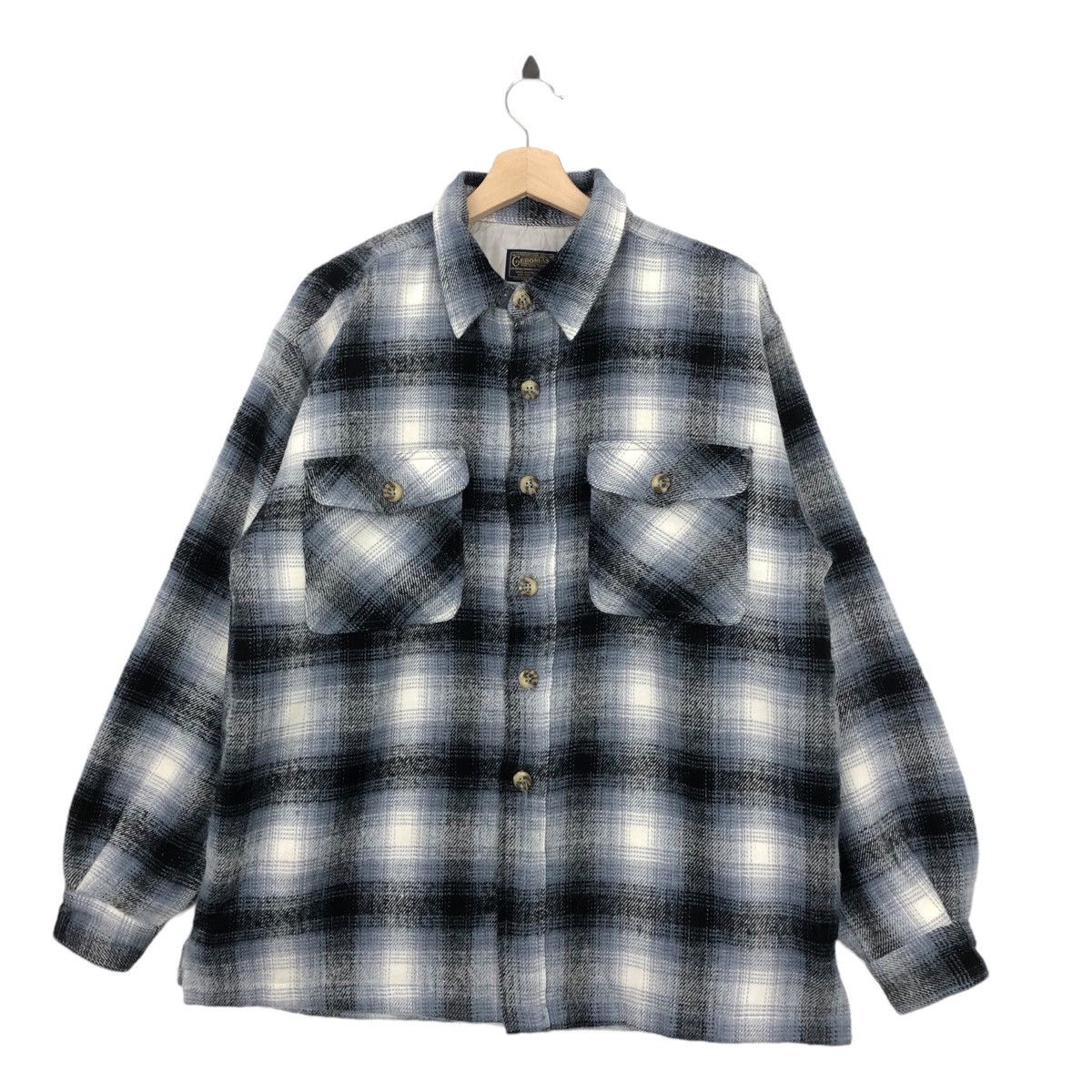 Vtg 90’ GERONIAS Flannel Jacket Puffer Trench Coat Parka