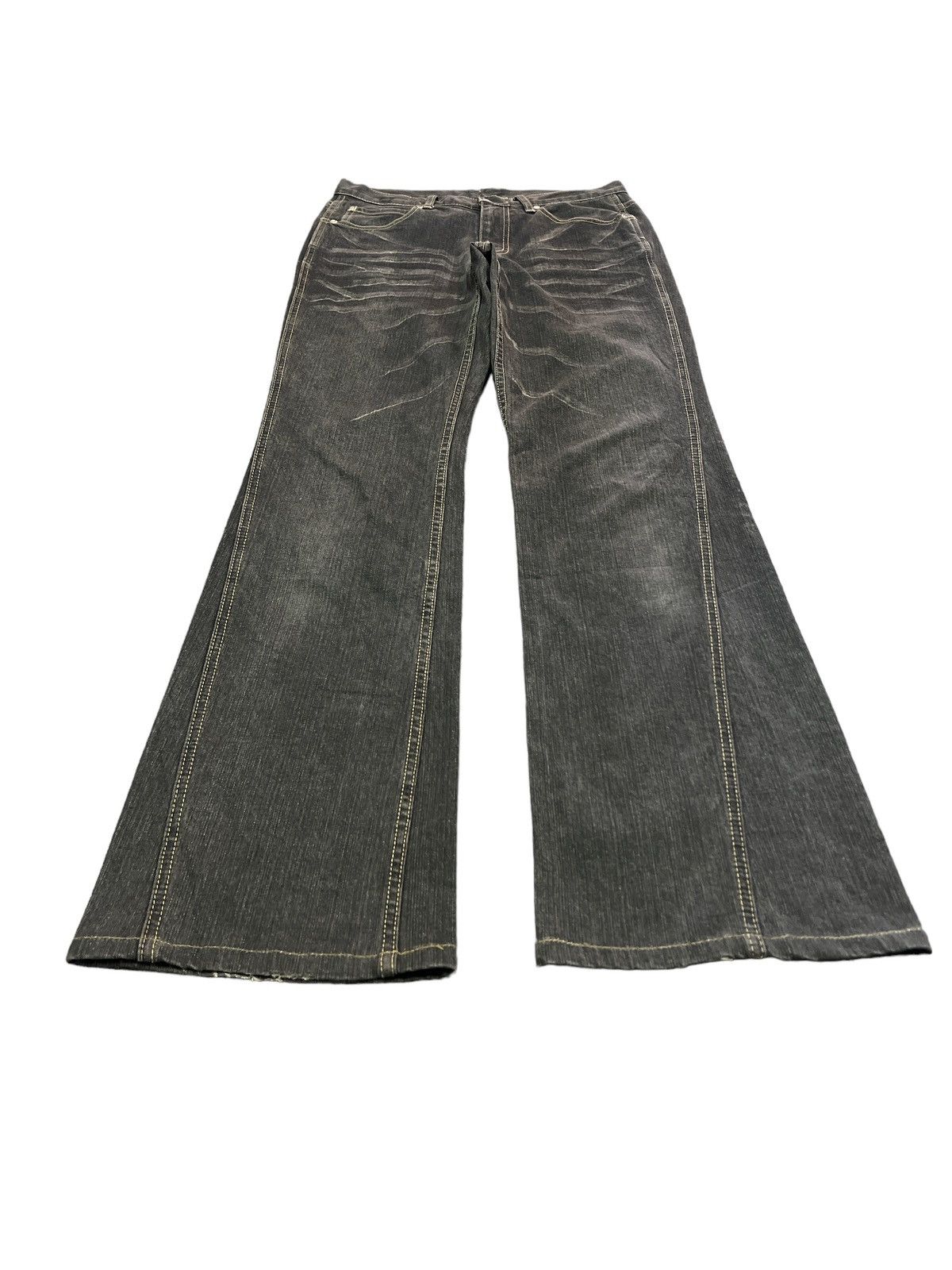 Japanese Brand × Vintage FLARED 💥ASM TWISTED DISTRESSED DENIM PANT Size US 29 - 2 Thumbnail