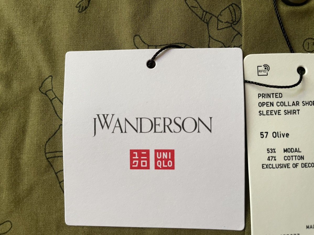 JW Anderson × Uniqlo Medium Open Collar Olive Green Tennis Dress Shirt Up Size US M / EU 48-50 / 2 - 19 Thumbnail
