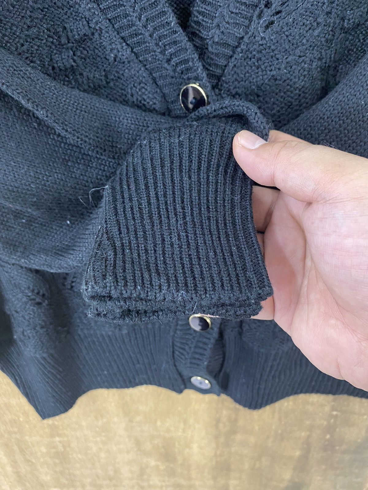 Homespun Knitwear DL Myny Black Cardigan Knitwear Like Kurt Cobain #A1272 Size US S / EU 44-46 / 1 - 7 Thumbnail
