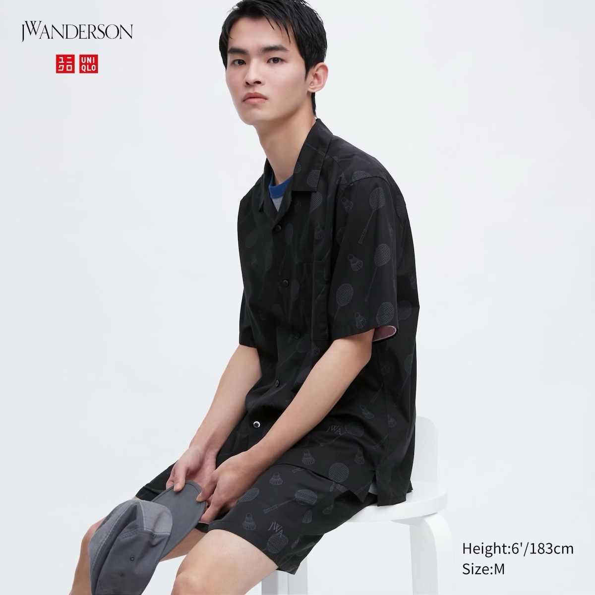 JW Anderson × Uniqlo Small Open Collar Black Badminton Tennis Shirt Up Vacation Size US S / EU 44-46 / 1 - 2 Thumbnail