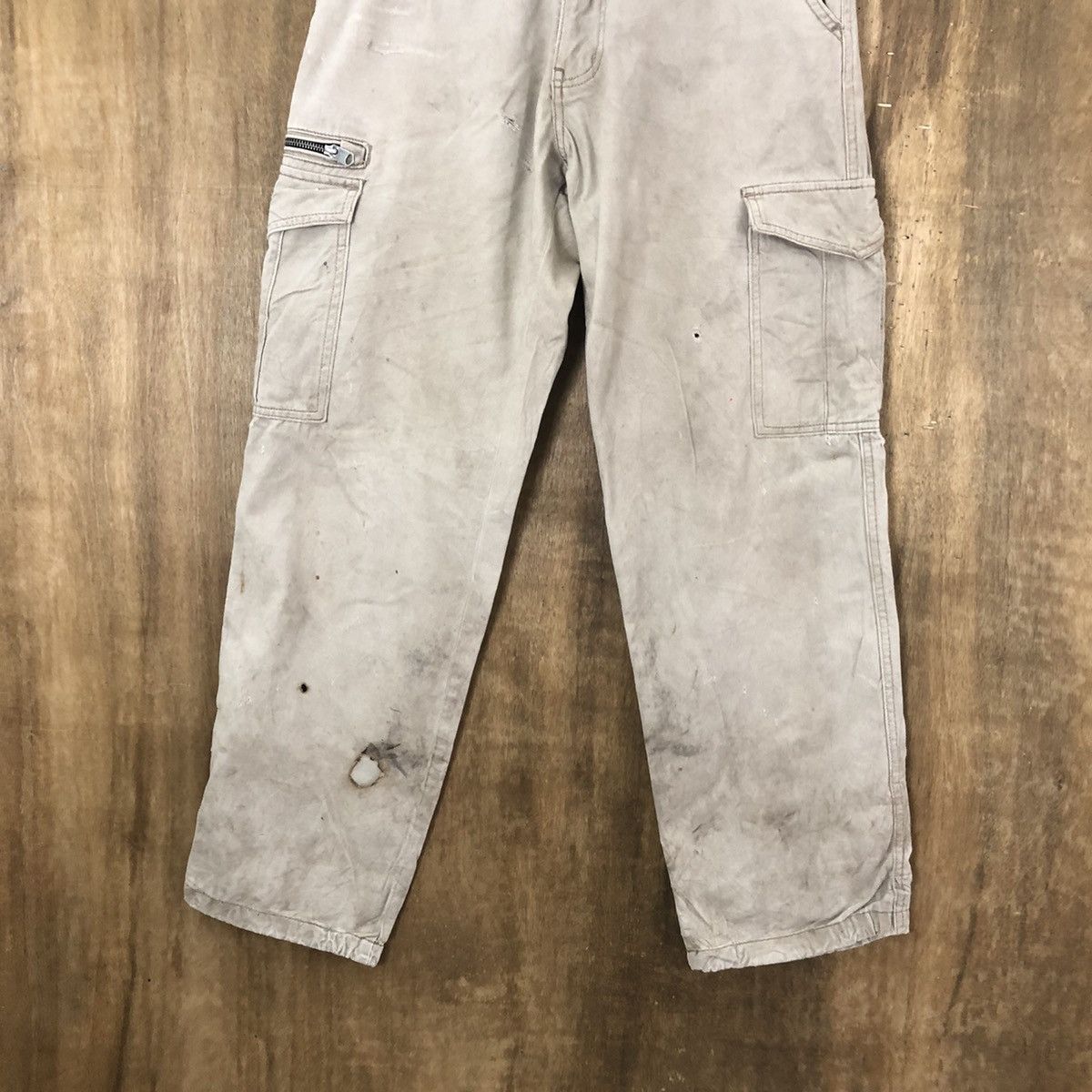 Vintage Even River dirty thrashed Brown Cargo pants #6247 Size US 31 - 3 Thumbnail