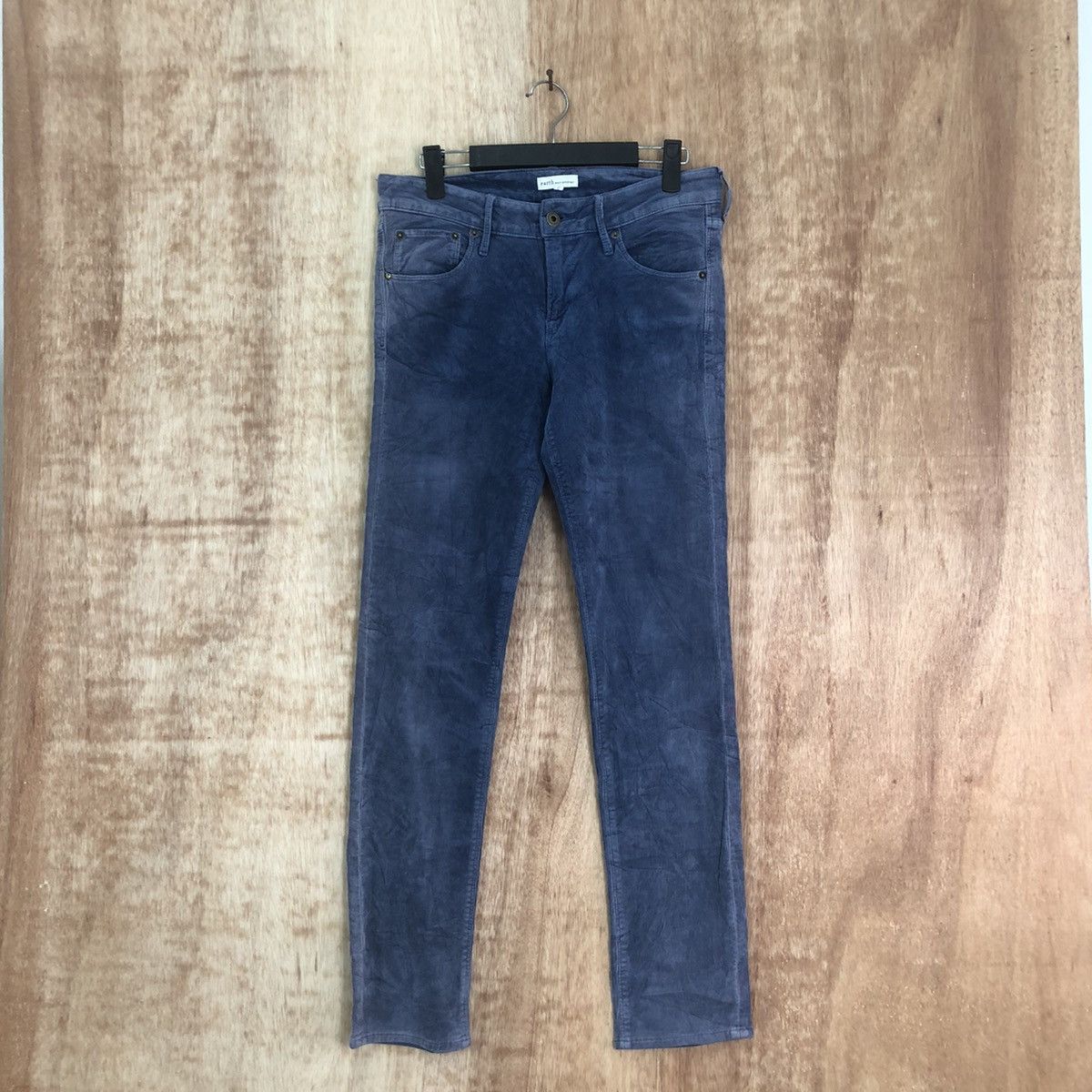 Japanese Brand Earth Econology Dark Blue Corduroy Casual pants #6203 Size US 29 - 1 Thumbnail