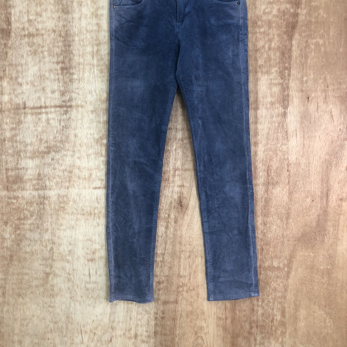 Japanese Brand Earth Econology Dark Blue Corduroy Casual pants #6203 Size US 29 - 3 Thumbnail