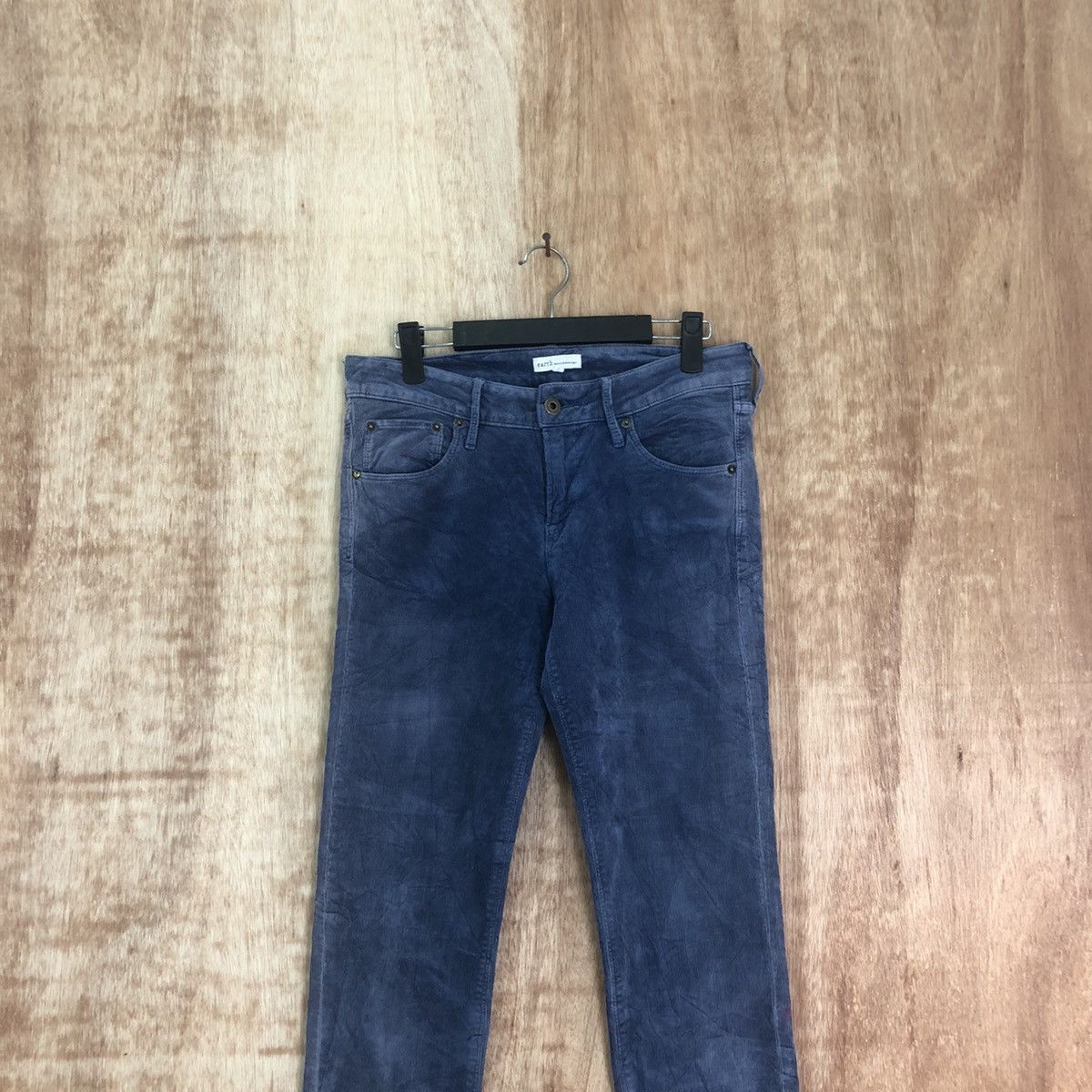 Japanese Brand Earth Econology Dark Blue Corduroy Casual pants #6203 Size US 29 - 2 Thumbnail