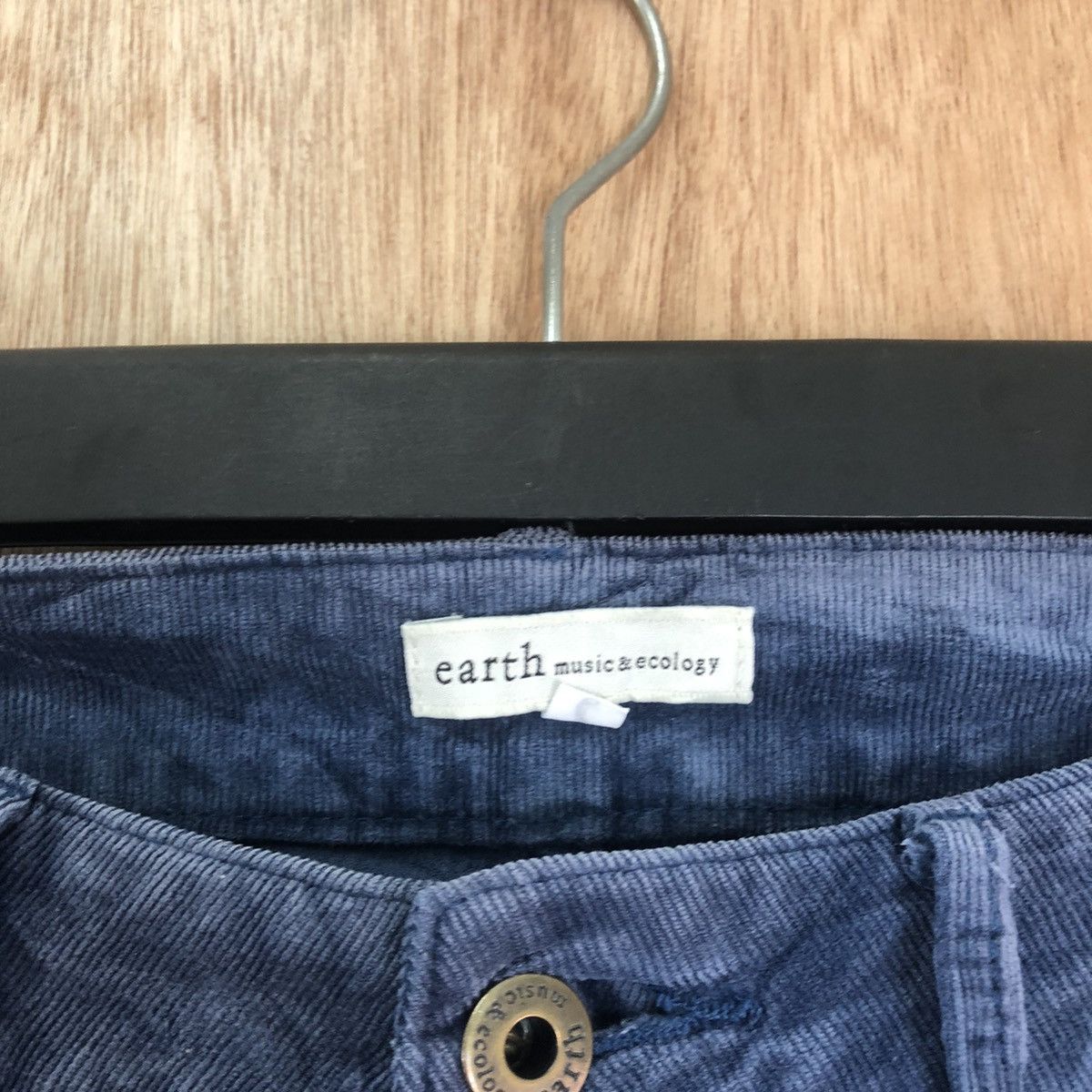 Japanese Brand Earth Econology Dark Blue Corduroy Casual pants #6203 Size US 29 - 6 Thumbnail