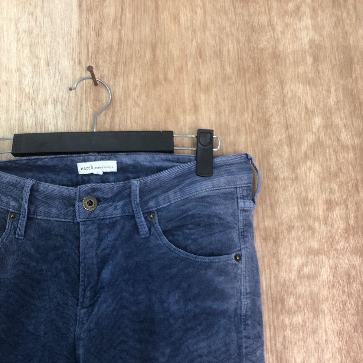Japanese Brand Earth Econology Dark Blue Corduroy Casual pants #6203 Size US 29 - 5 Thumbnail