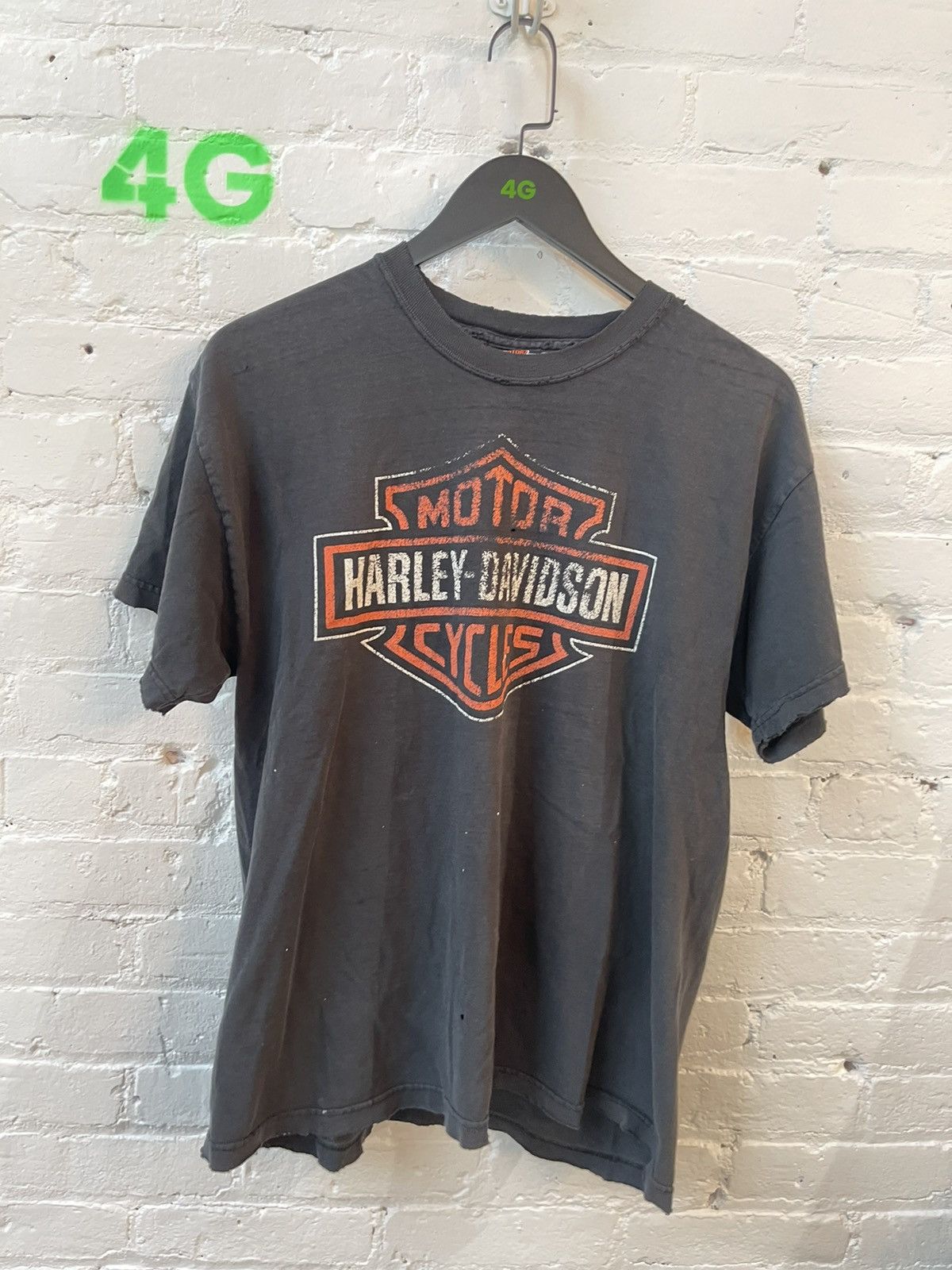 Harley Davidson × Vintage Vintage 90s THRASHED HARLEY DAVIDSON LOGO SHIRT Size US L / EU 52-54 / 3 - 1 Thumbnail