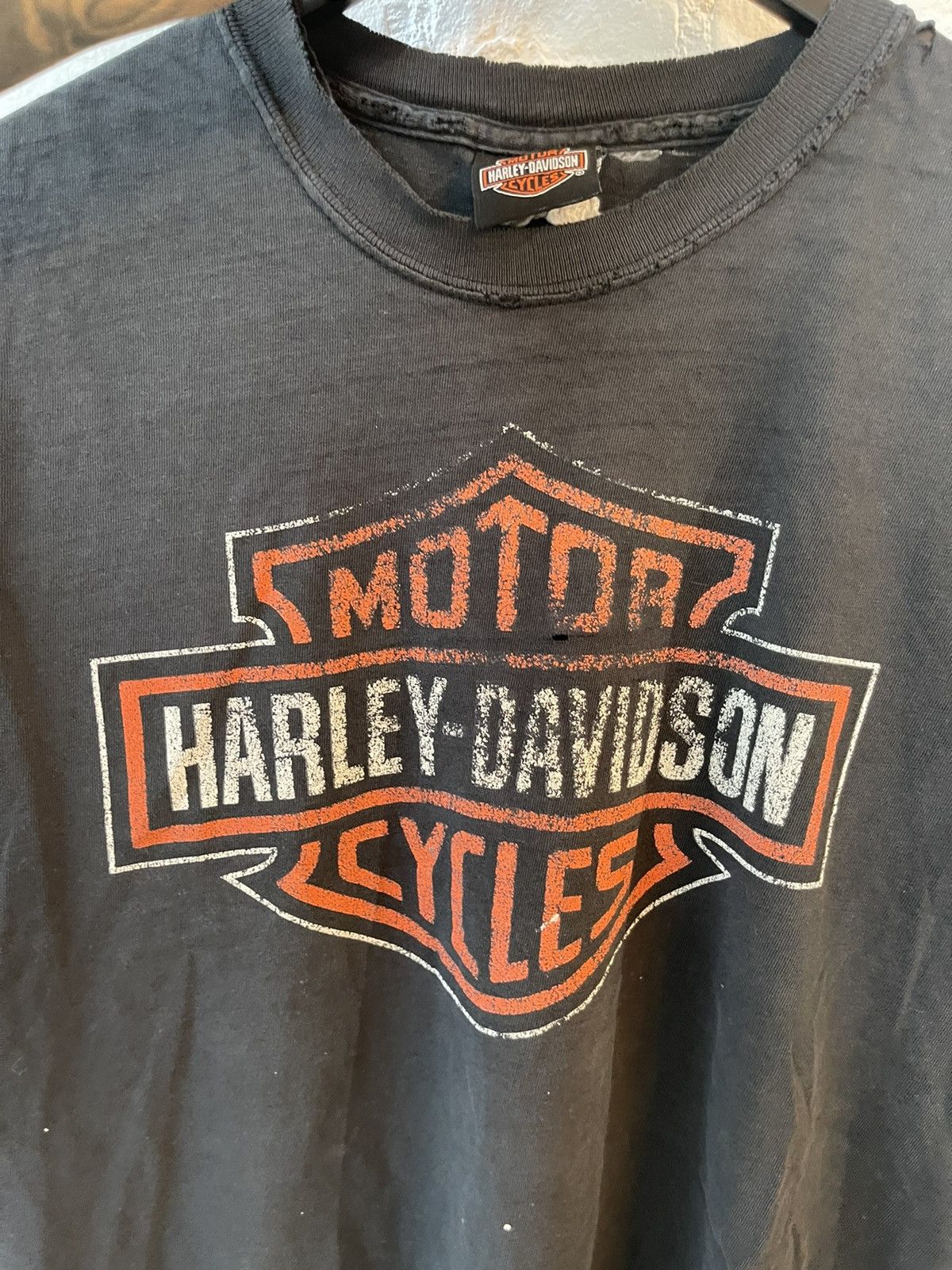 Harley Davidson × Vintage Vintage 90s THRASHED HARLEY DAVIDSON LOGO SHIRT Size US L / EU 52-54 / 3 - 8 Thumbnail