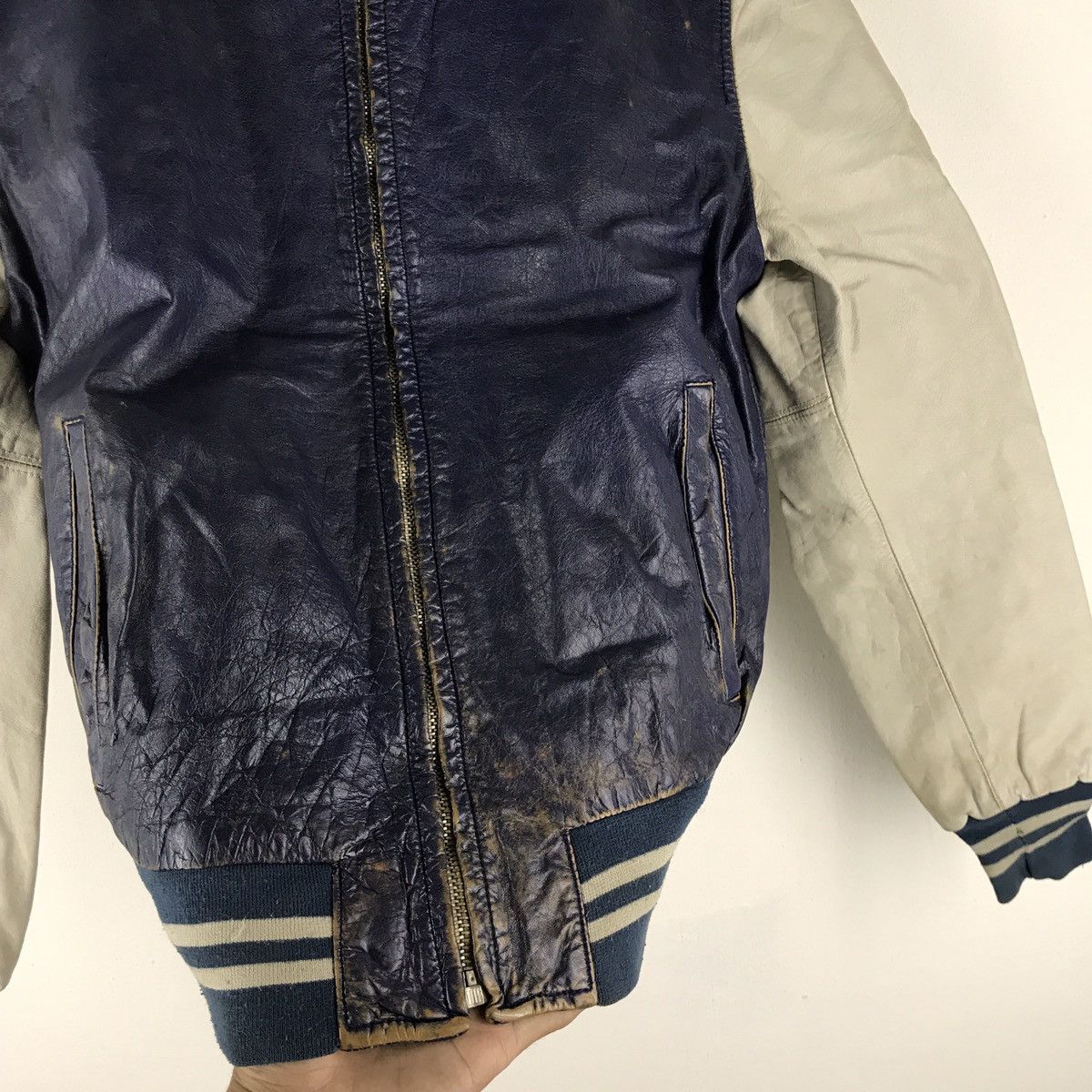 Branded Leather × Genuine Leather × Leather 🔊🔥FINAL DROP🔥Made in italy Brogden track leather jacket Size US S / EU 44-46 / 1 - 7 Thumbnail