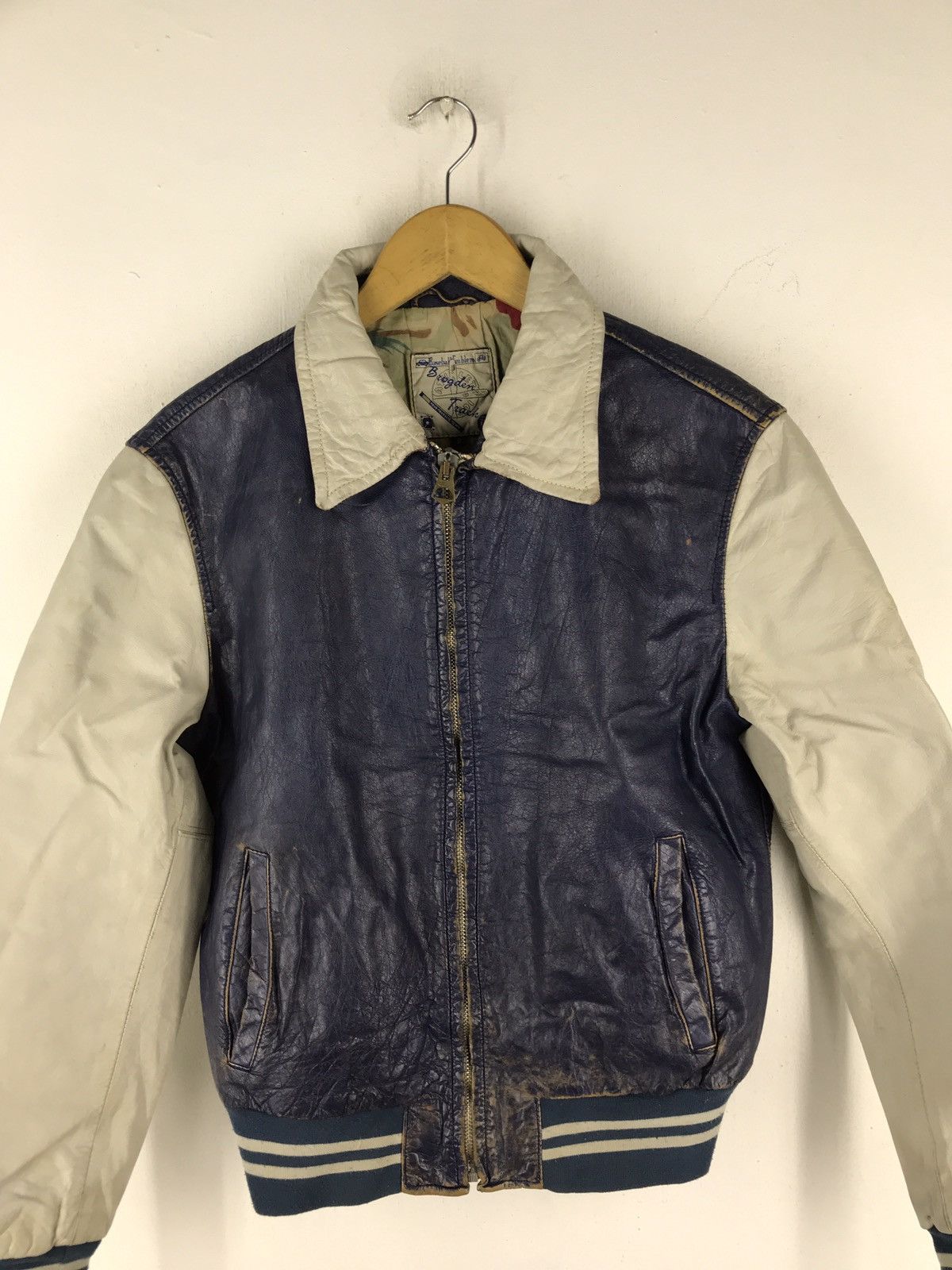 Branded Leather × Genuine Leather × Leather 🔊🔥FINAL DROP🔥Made in italy Brogden track leather jacket Size US S / EU 44-46 / 1 - 4 Thumbnail