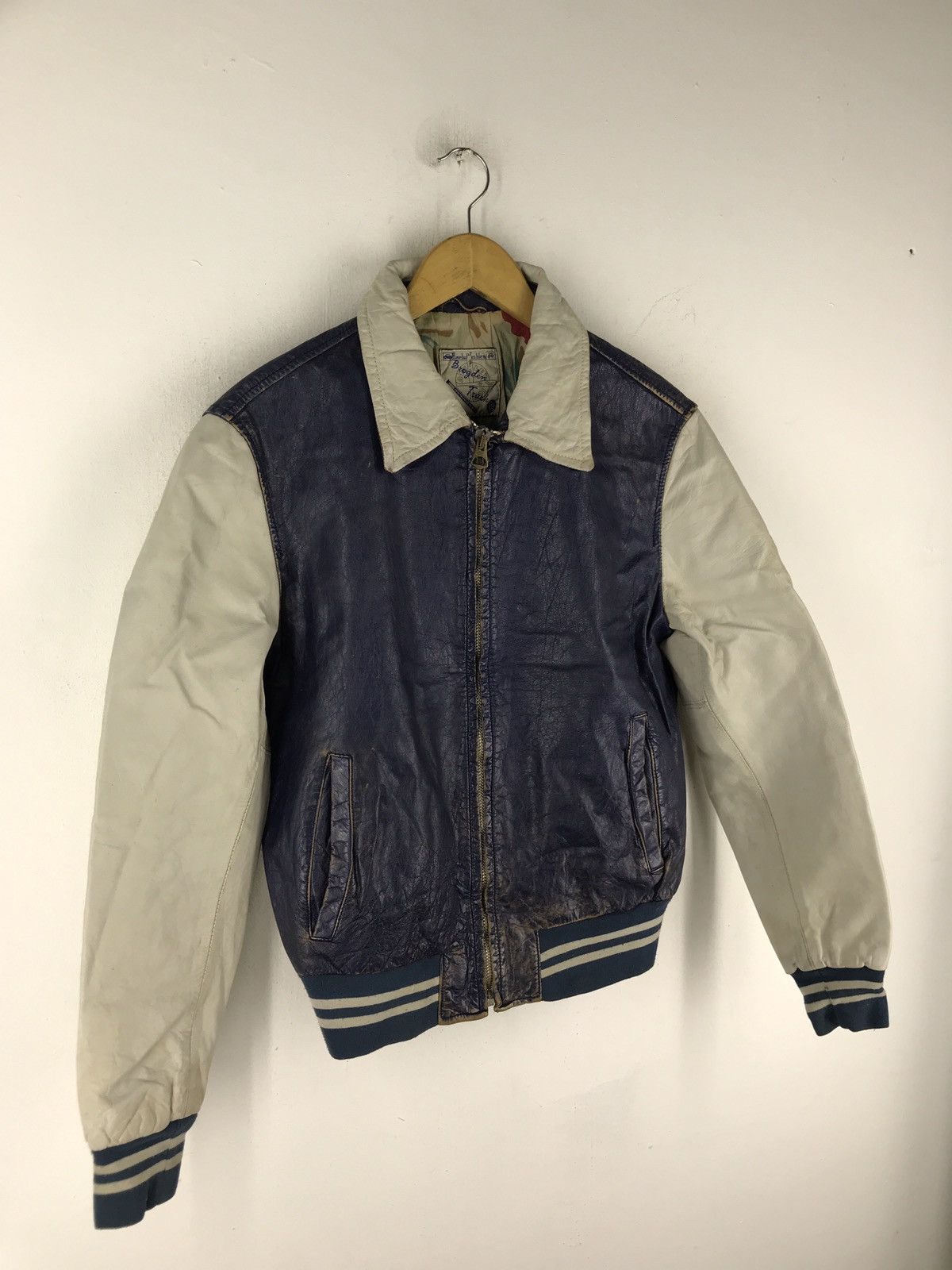 Branded Leather × Genuine Leather × Leather 🔊🔥FINAL DROP🔥Made in italy Brogden track leather jacket Size US S / EU 44-46 / 1 - 3 Thumbnail