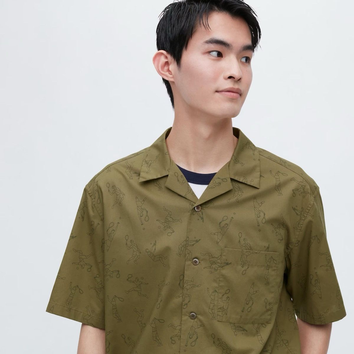 JW Anderson × Uniqlo Small Open Collar Olive Green Tennis Dress Shirt Up Vacation Size US S / EU 44-46 / 1 - 3 Thumbnail